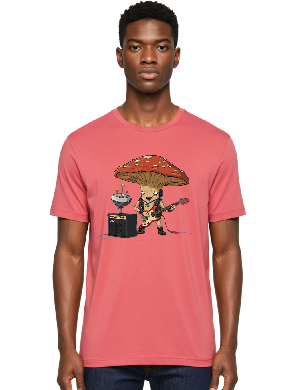 Fungi-Alien-Band Men'S Graphic Tee, 100% Cotton, Comfortable Casual Summer Wear, Machine Washable, Vintage Camera, Old Camera, Antique Camera, Black Camera, Classic Photography, Photography Equipment, Nostalgic Device, Film Camera, Camera Art Bam457