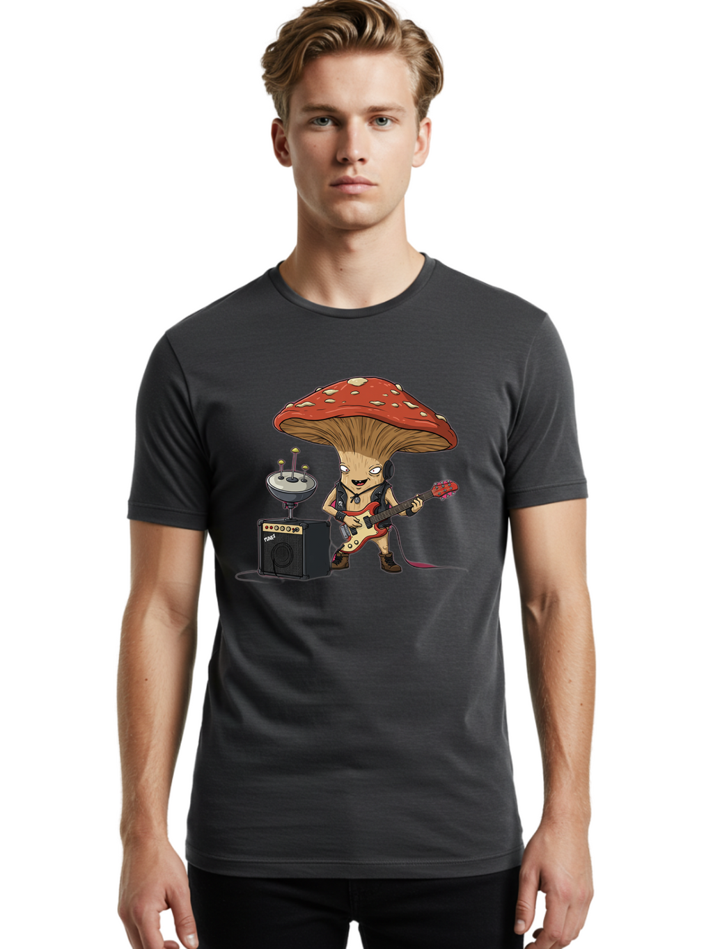 Fungi-Alien-Band Men'S Graphic Tee, 100% Cotton, Comfortable Casual Summer Wear, Machine Washable, Vintage Camera, Old Camera, Antique Camera, Black Camera, Classic Photography, Photography Equipment, Nostalgic Device, Film Camera, Camera Art Bam457