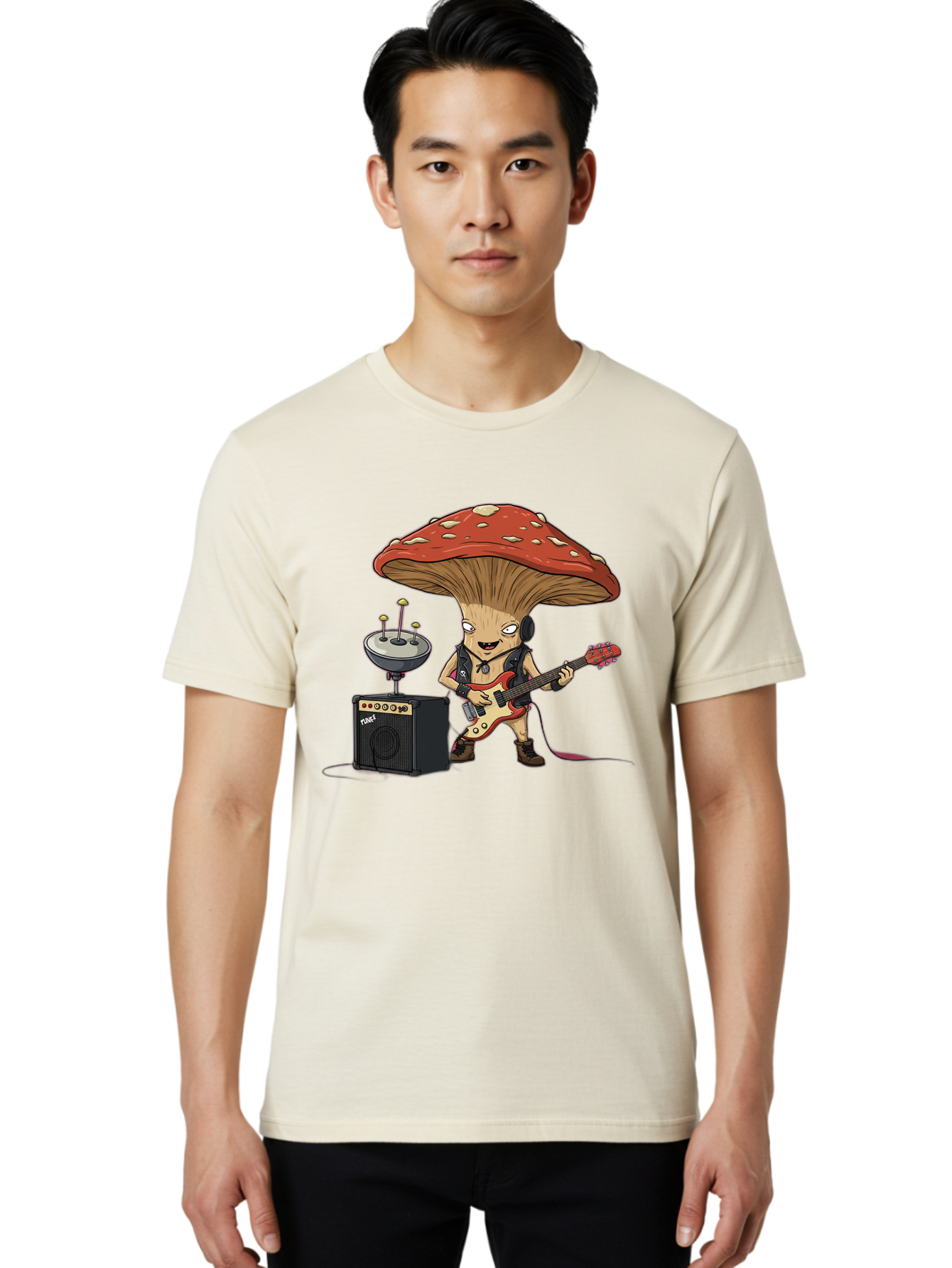 Fungi-Alien-Band Men'S Graphic Tee, 100% Cotton, Comfortable Casual Summer Wear, Machine Washable, Vintage Camera, Old Camera, Antique Camera, Black Camera, Classic Photography, Photography Equipment, Nostalgic Device, Film Camera, Camera Art Bam457