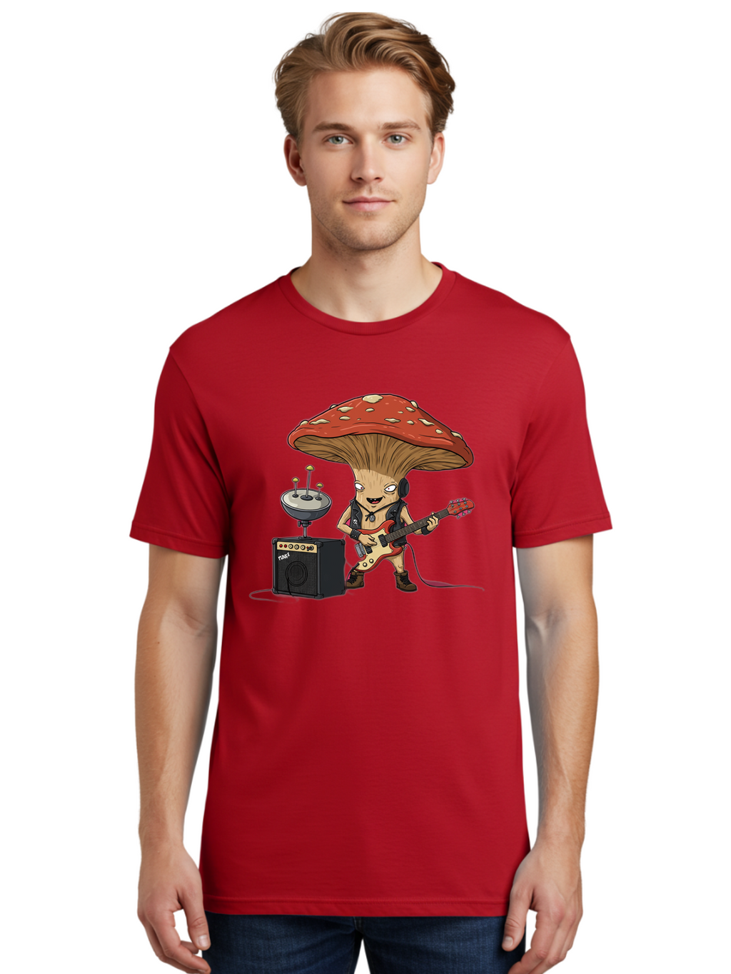 Fungi-Alien-Band Men'S Graphic Tee, 100% Cotton, Comfortable Casual Summer Wear, Machine Washable, Vintage Camera, Old Camera, Antique Camera, Black Camera, Classic Photography, Photography Equipment, Nostalgic Device, Film Camera, Camera Art Bam457