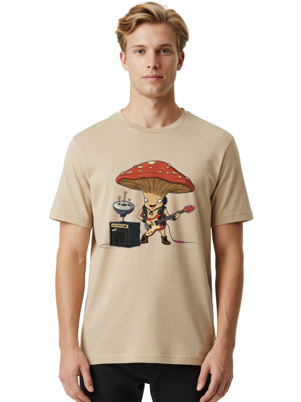 Fungi-Alien-Band Men'S Graphic Tee, 100% Cotton, Comfortable Casual Summer Wear, Machine Washable, Vintage Camera, Old Camera, Antique Camera, Black Camera, Classic Photography, Photography Equipment, Nostalgic Device, Film Camera, Camera Art Bam457