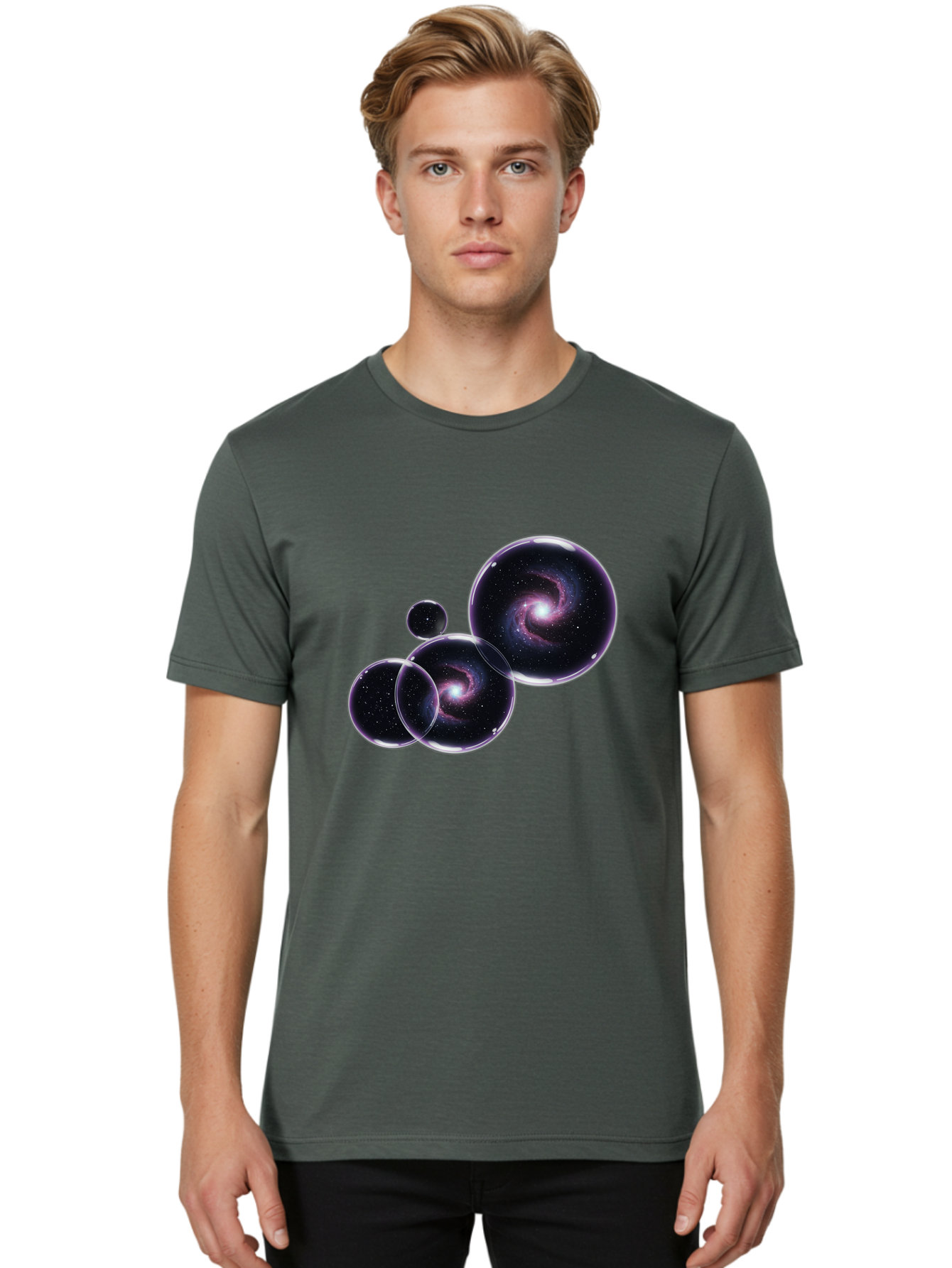 Galaxy-Bubbles Men'S Graphic Tee, 100% Cotton, Comfortable Casual Summer Wear, Machine Washable, Vintage Camera, Old Camera, Antique Camera, Black Camera, Classic Photography, Photography Equipment, Nostalgic Device, Film Camera, Camera Art Bam467