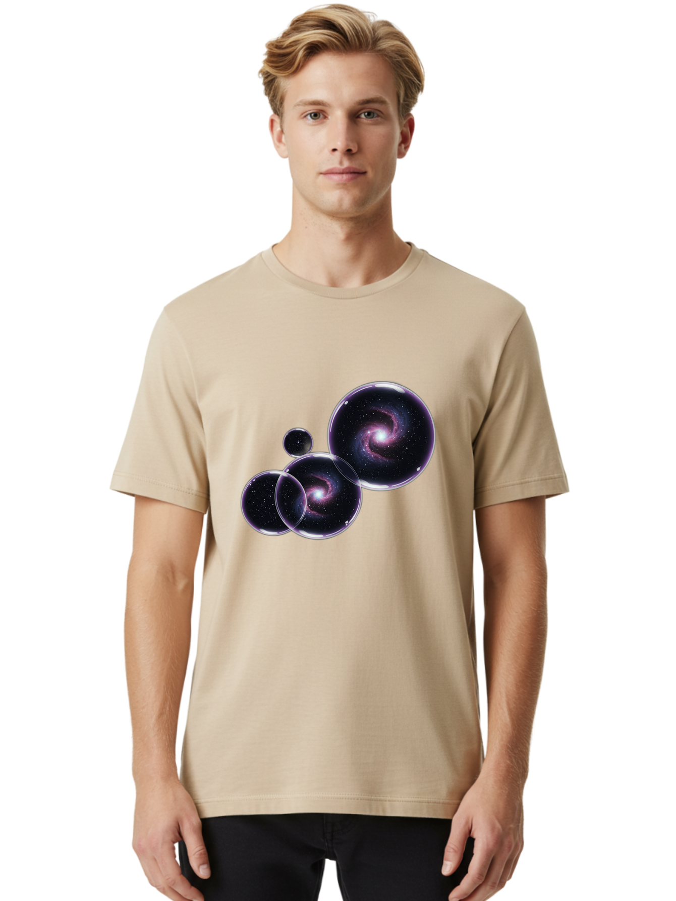 Galaxy-Bubbles Men'S Graphic Tee, 100% Cotton, Comfortable Casual Summer Wear, Machine Washable, Vintage Camera, Old Camera, Antique Camera, Black Camera, Classic Photography, Photography Equipment, Nostalgic Device, Film Camera, Camera Art Bam467