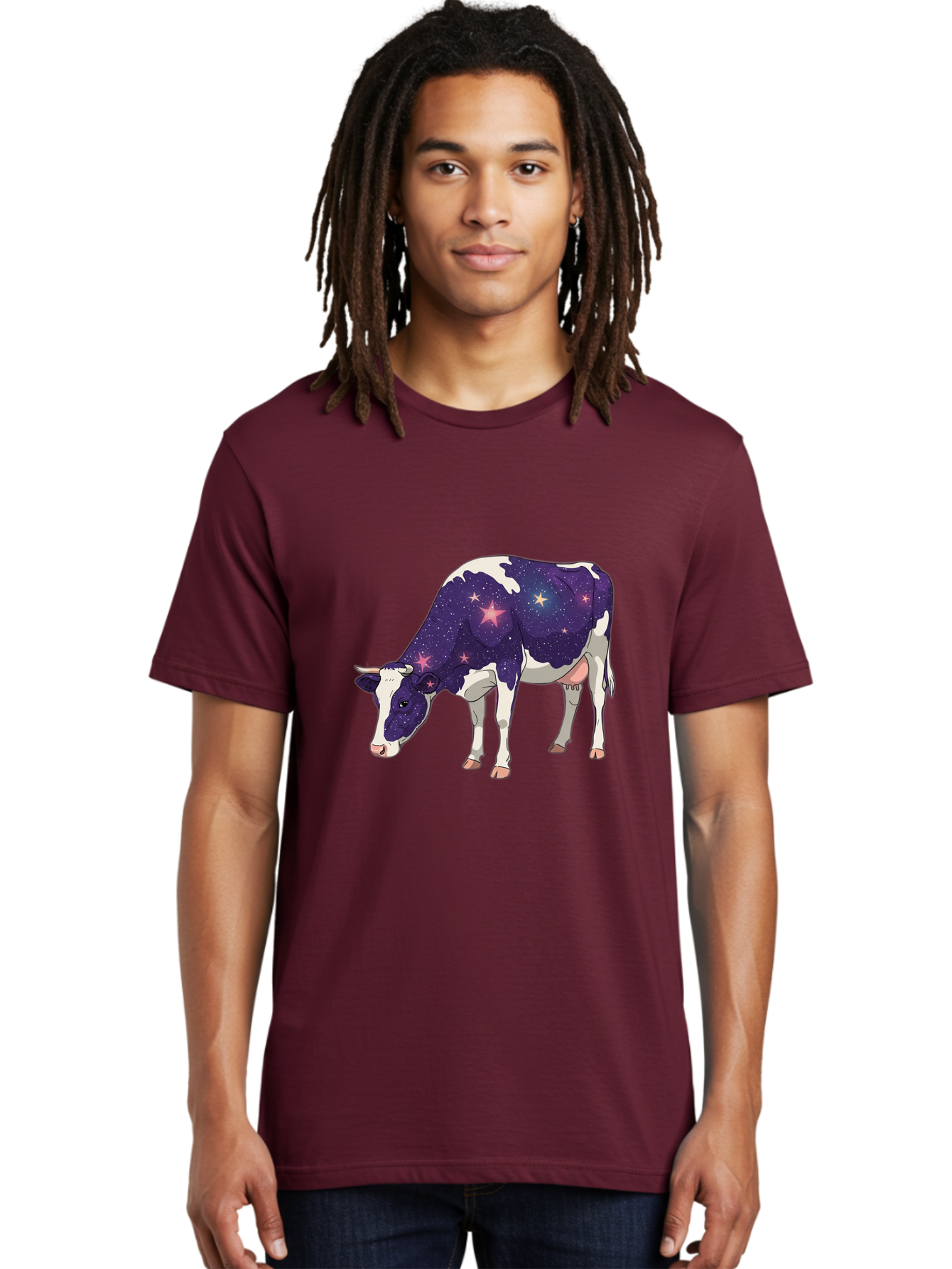 Galaxy-Cow-1 Men'S Graphic Tee, 100% Cotton, Comfortable Casual Summer Wear, Machine Washable, Vintage Camera, Old Camera, Antique Camera, Black Camera, Classic Photography, Photography Equipment, Nostalgic Device, Film Camera, Camera Art Bam469