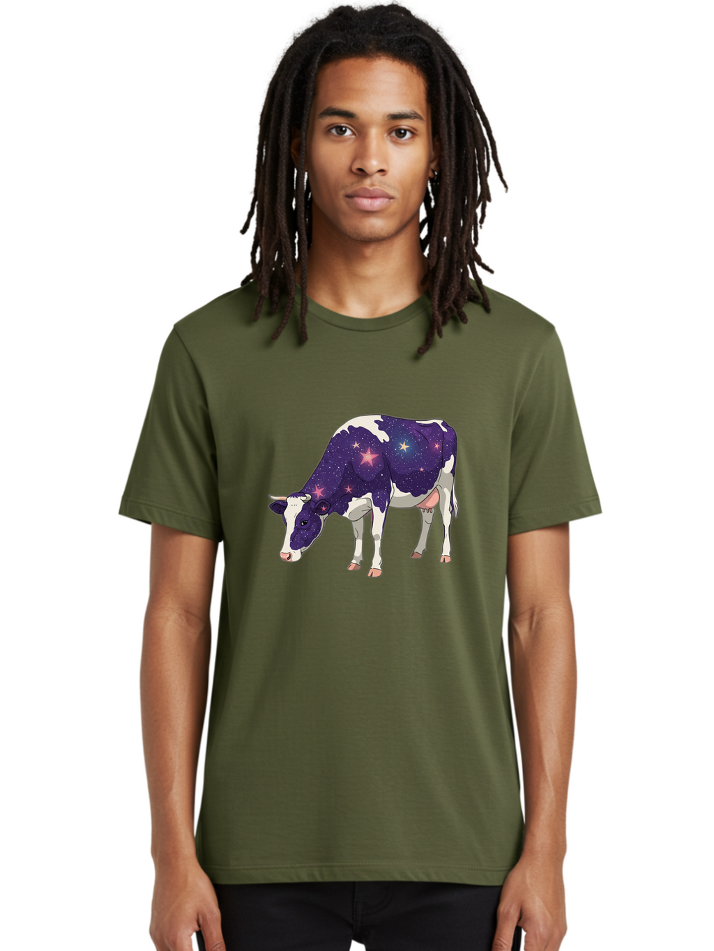 Galaxy-Cow-1 Men'S Graphic Tee, 100% Cotton, Comfortable Casual Summer Wear, Machine Washable, Vintage Camera, Old Camera, Antique Camera, Black Camera, Classic Photography, Photography Equipment, Nostalgic Device, Film Camera, Camera Art Bam469