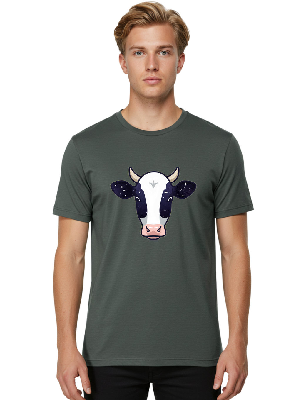 Galaxy-Cow Men'S Graphic Tee, 100% Cotton, Comfortable Casual Summer Wear, Machine Washable, Vintage Camera, Old Camera, Antique Camera, Black Camera, Classic Photography, Photography Equipment, Nostalgic Device, Film Camera, Camera Art Bam470