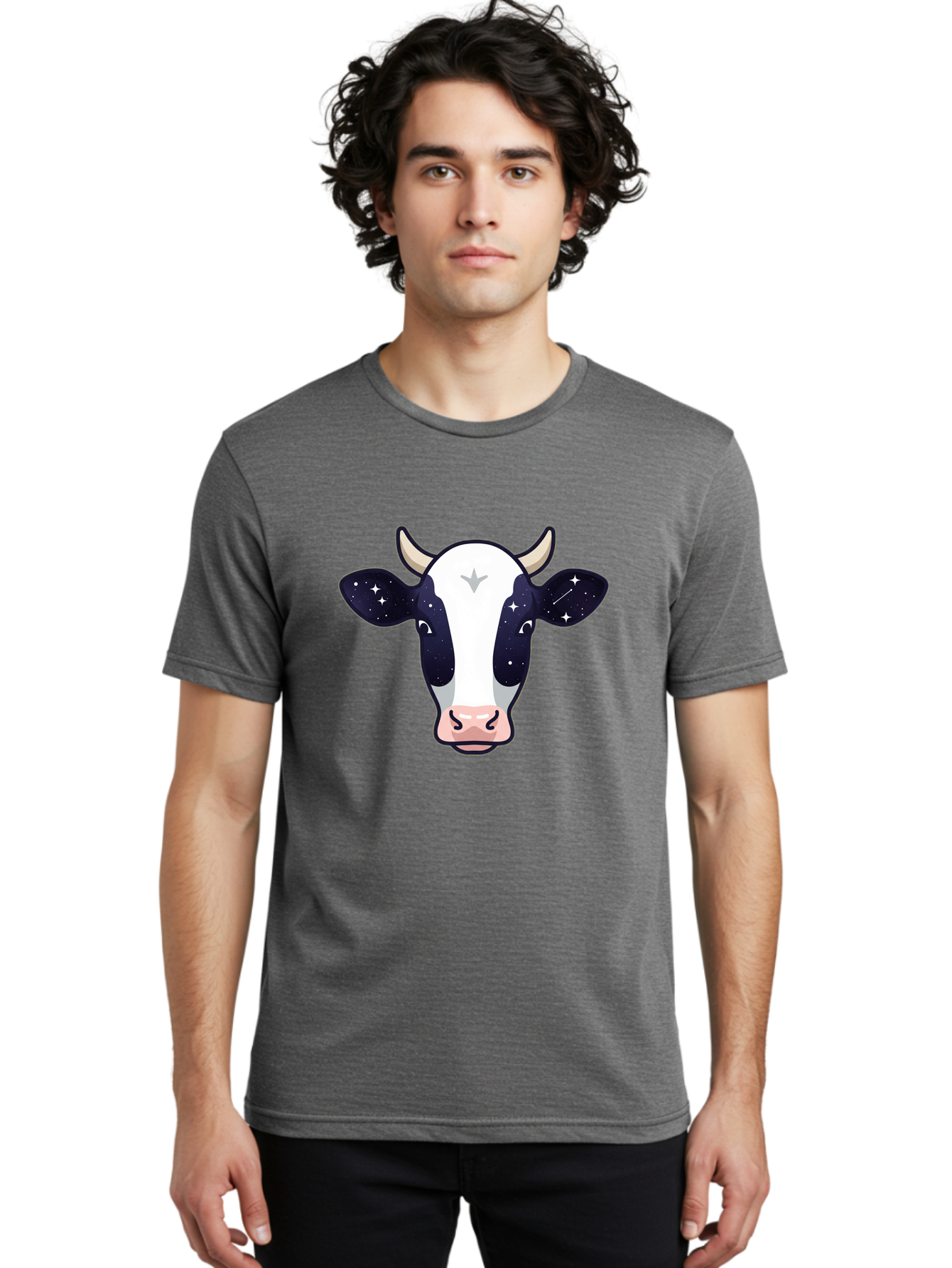 Galaxy-Cow Men'S Graphic Tee, 100% Cotton, Comfortable Casual Summer Wear, Machine Washable, Vintage Camera, Old Camera, Antique Camera, Black Camera, Classic Photography, Photography Equipment, Nostalgic Device, Film Camera, Camera Art Bam470