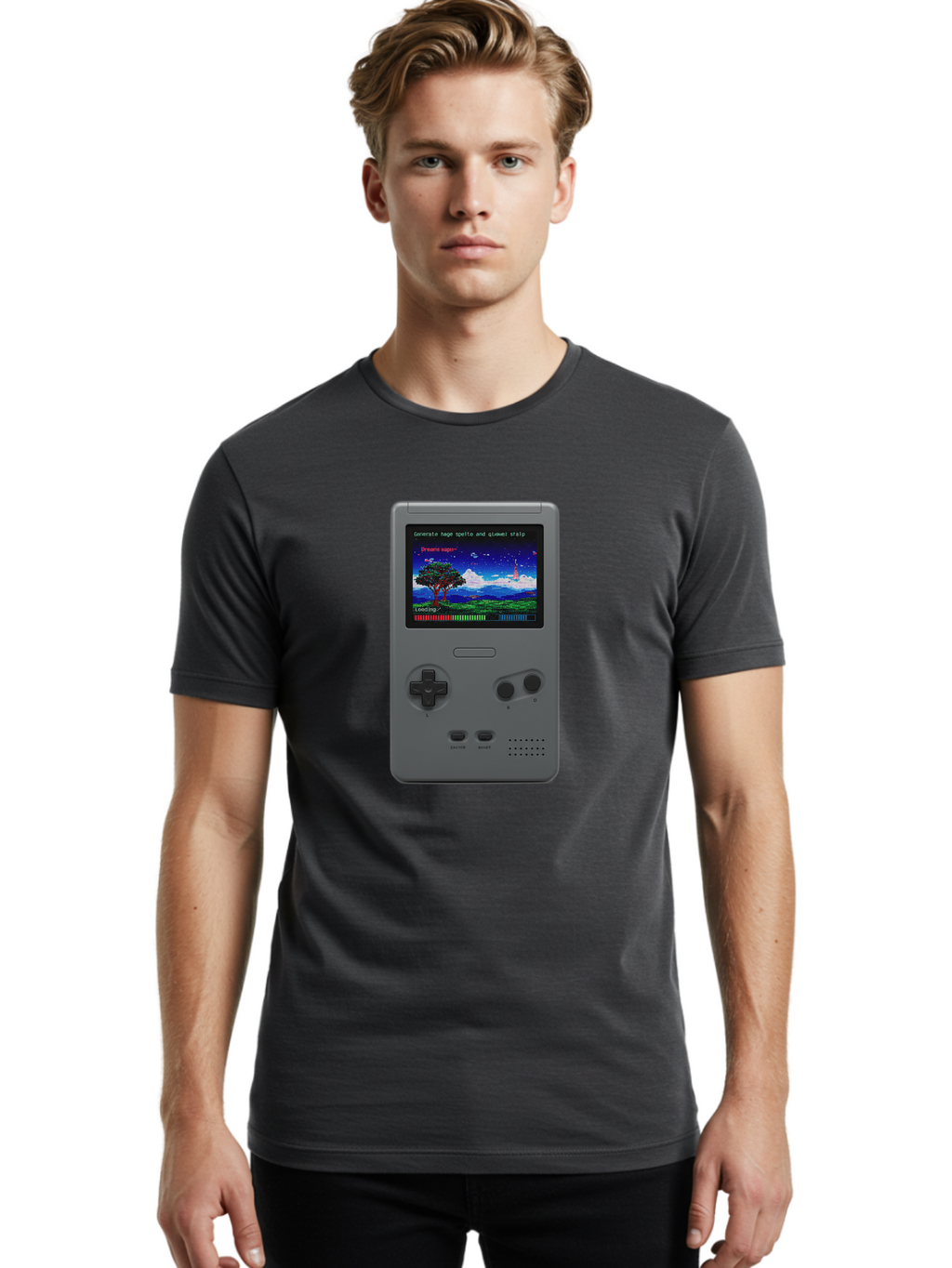 Game-Boy Men'S Graphic Tee, 100% Cotton, Comfortable Casual Summer Wear, Machine Washable, Vintage Camera, Old Camera, Antique Camera, Black Camera, Classic Photography, Photography Equipment, Nostalgic Device, Film Camera, Camera Art Bam472