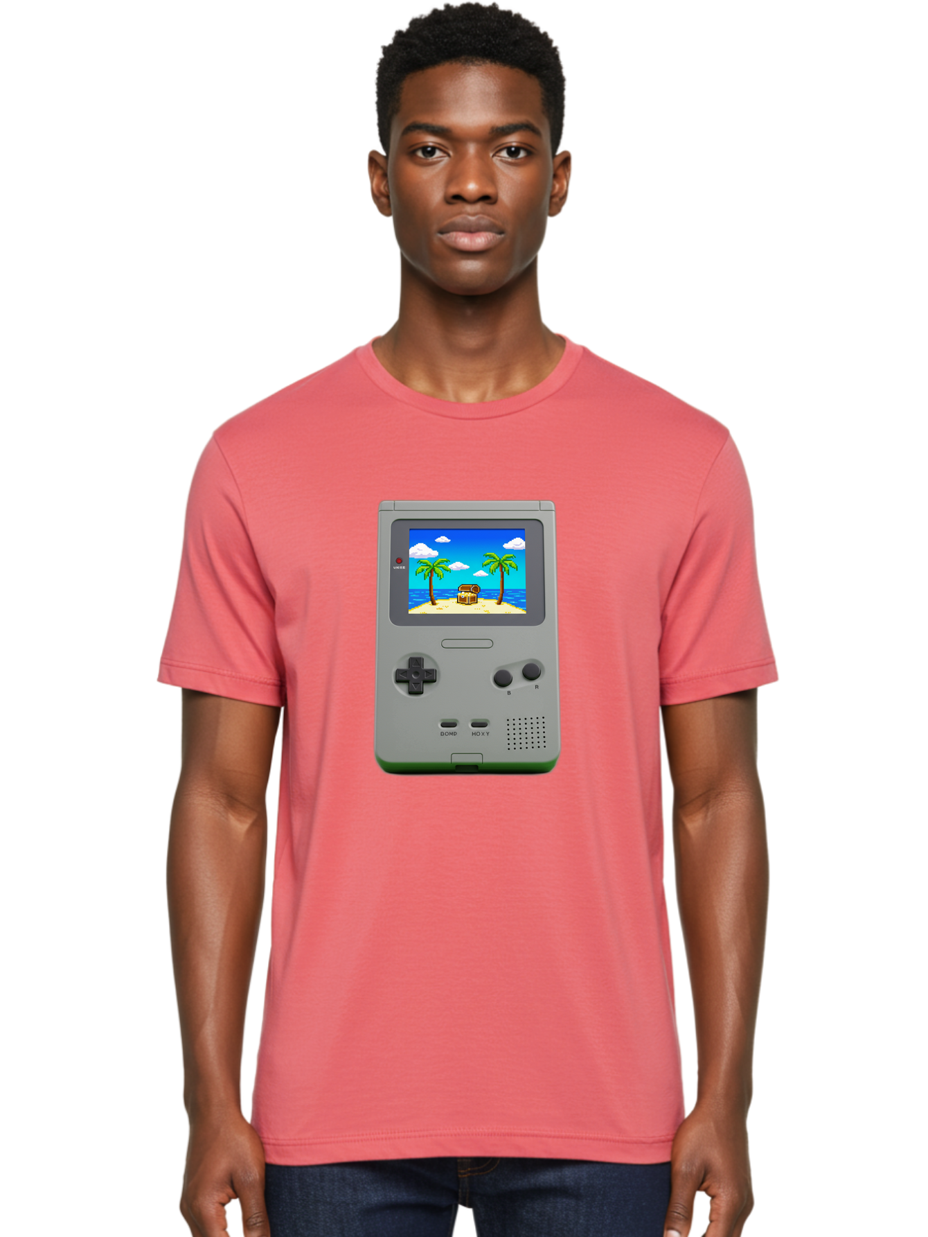 Gameboy-1 Men'S Graphic Tee, 100% Cotton, Comfortable Casual Summer Wear, Machine Washable, Vintage Camera, Old Camera, Antique Camera, Black Camera, Classic Photography, Photography Equipment, Nostalgic Device, Film Camera, Camera Art Bam474