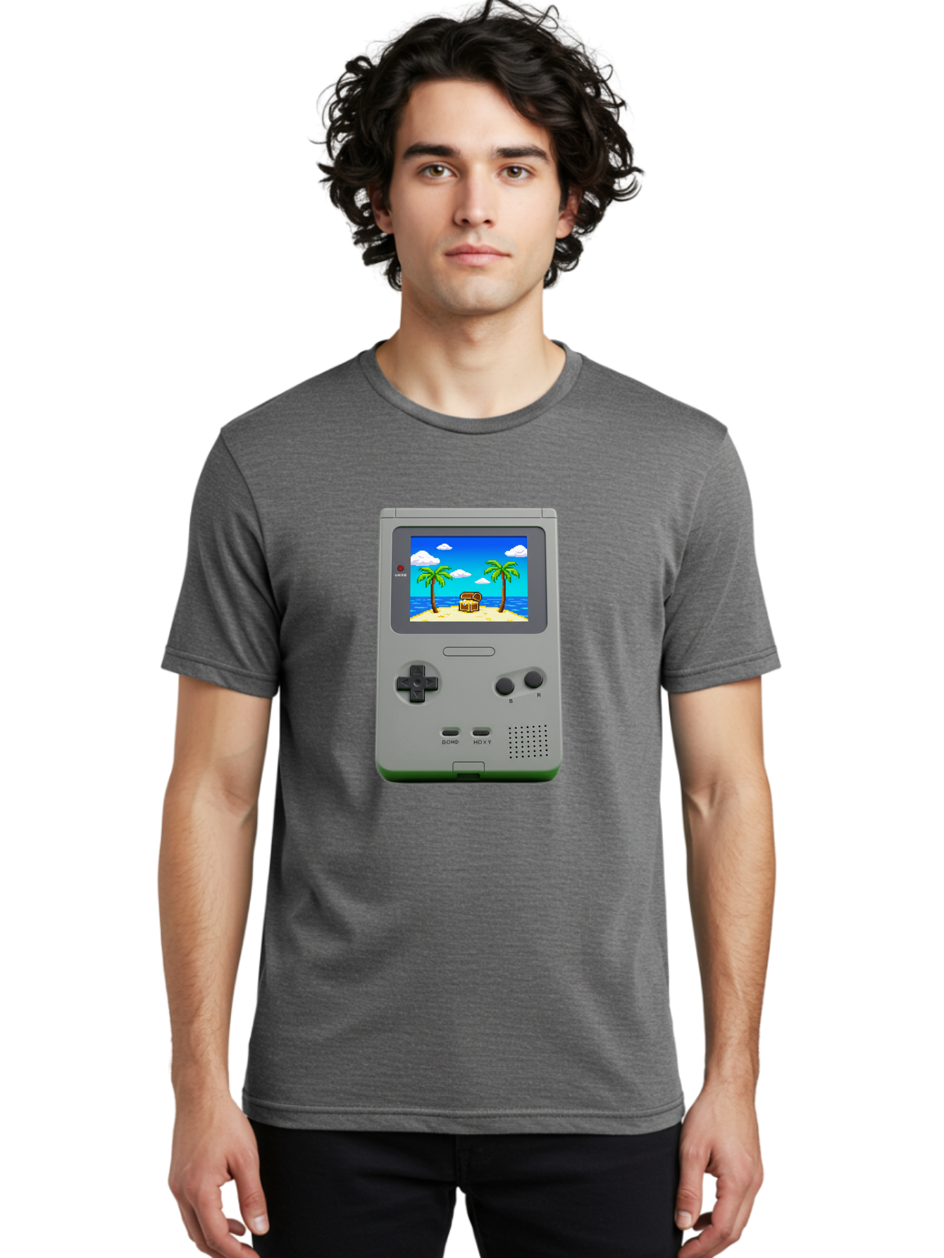 Gameboy-1 Men'S Graphic Tee, 100% Cotton, Comfortable Casual Summer Wear, Machine Washable, Vintage Camera, Old Camera, Antique Camera, Black Camera, Classic Photography, Photography Equipment, Nostalgic Device, Film Camera, Camera Art Bam474