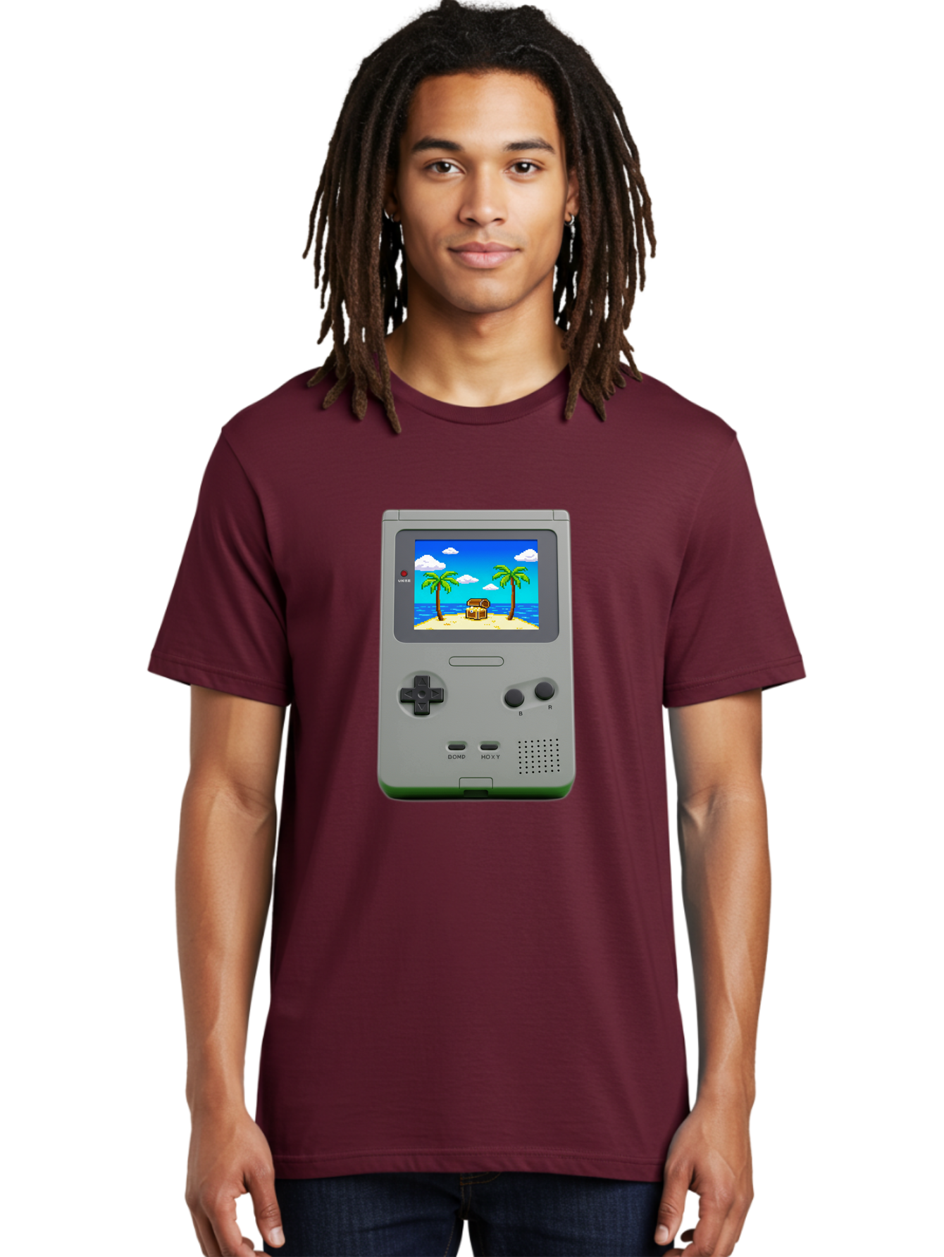 Gameboy-1 Men'S Graphic Tee, 100% Cotton, Comfortable Casual Summer Wear, Machine Washable, Vintage Camera, Old Camera, Antique Camera, Black Camera, Classic Photography, Photography Equipment, Nostalgic Device, Film Camera, Camera Art Bam474
