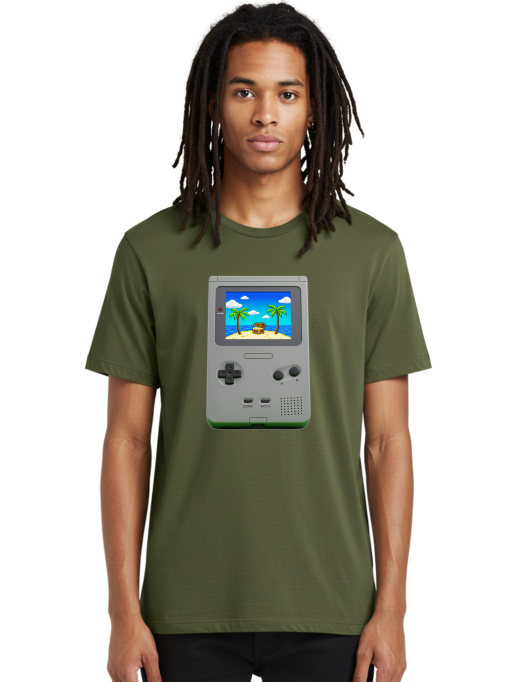Gameboy-1 Men'S Graphic Tee, 100% Cotton, Comfortable Casual Summer Wear, Machine Washable, Vintage Camera, Old Camera, Antique Camera, Black Camera, Classic Photography, Photography Equipment, Nostalgic Device, Film Camera, Camera Art Bam474