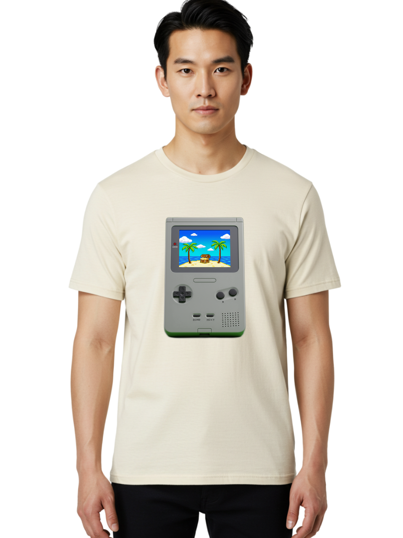Gameboy-1 Men'S Graphic Tee, 100% Cotton, Comfortable Casual Summer Wear, Machine Washable, Vintage Camera, Old Camera, Antique Camera, Black Camera, Classic Photography, Photography Equipment, Nostalgic Device, Film Camera, Camera Art Bam474