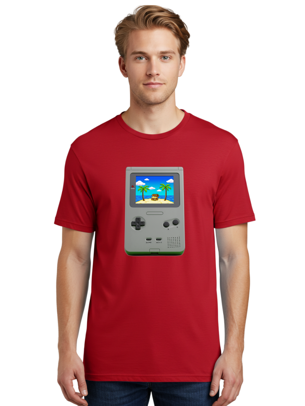 Gameboy-1 Men'S Graphic Tee, 100% Cotton, Comfortable Casual Summer Wear, Machine Washable, Vintage Camera, Old Camera, Antique Camera, Black Camera, Classic Photography, Photography Equipment, Nostalgic Device, Film Camera, Camera Art Bam474