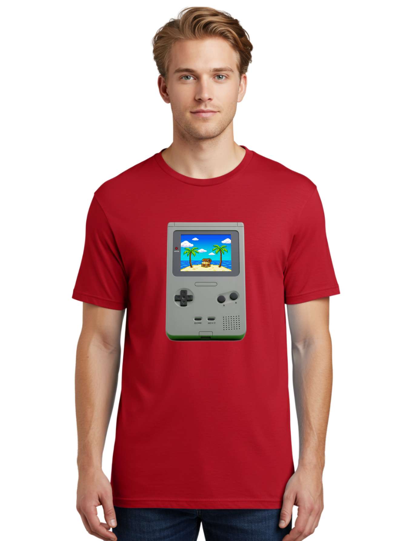 Gameboy-1 Men'S Graphic Tee, 100% Cotton, Comfortable Casual Summer Wear, Machine Washable, Vintage Camera, Old Camera, Antique Camera, Black Camera, Classic Photography, Photography Equipment, Nostalgic Device, Film Camera, Camera Art Bam474