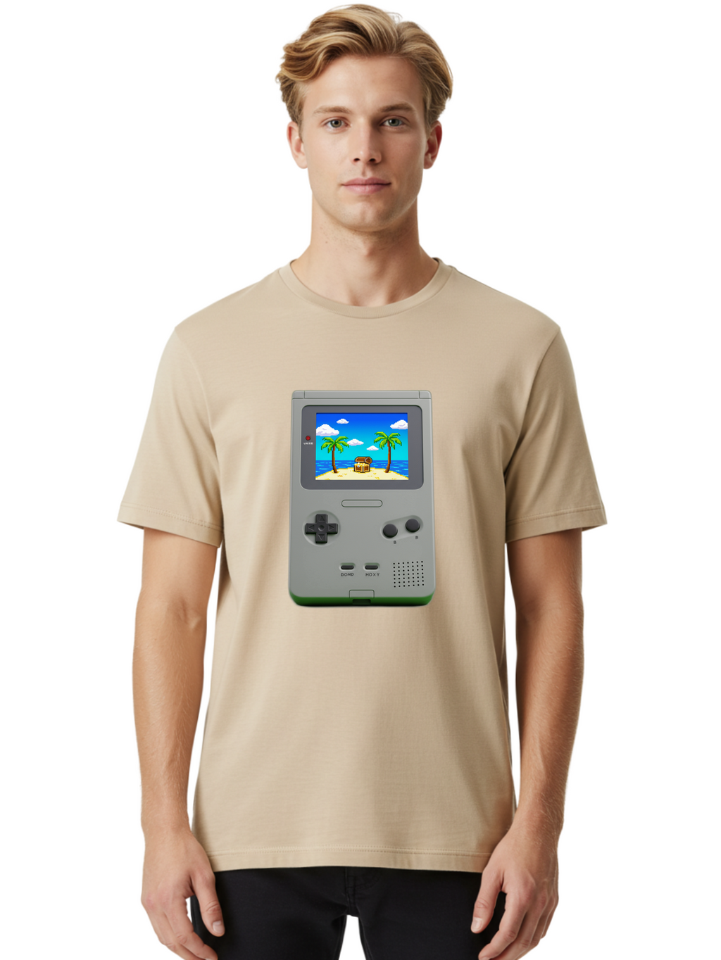 Gameboy-1 Men'S Graphic Tee, 100% Cotton, Comfortable Casual Summer Wear, Machine Washable, Vintage Camera, Old Camera, Antique Camera, Black Camera, Classic Photography, Photography Equipment, Nostalgic Device, Film Camera, Camera Art Bam474