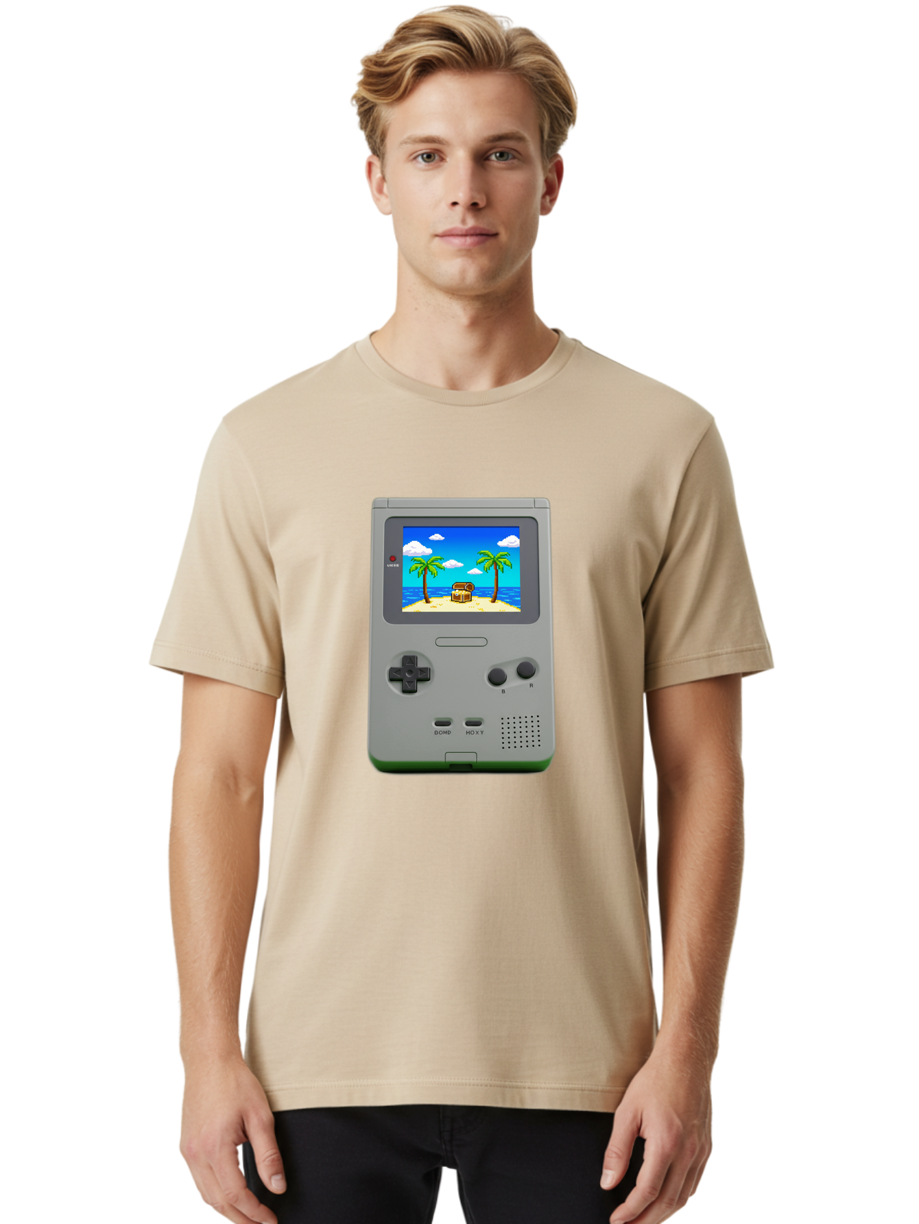 Gameboy-1 Men'S Graphic Tee, 100% Cotton, Comfortable Casual Summer Wear, Machine Washable, Vintage Camera, Old Camera, Antique Camera, Black Camera, Classic Photography, Photography Equipment, Nostalgic Device, Film Camera, Camera Art Bam474