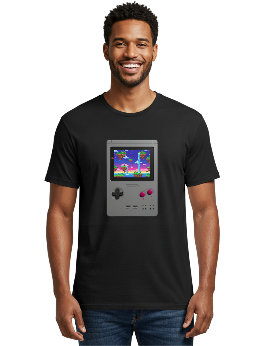 Gameboy Men'S Graphic Tee, 100% Cotton, Comfortable Casual Summer Wear, Machine Washable, Vintage Camera, Old Camera, Antique Camera, Black Camera, Classic Photography, Photography Equipment, Nostalgic Device, Film Camera, Camera Art Bam475