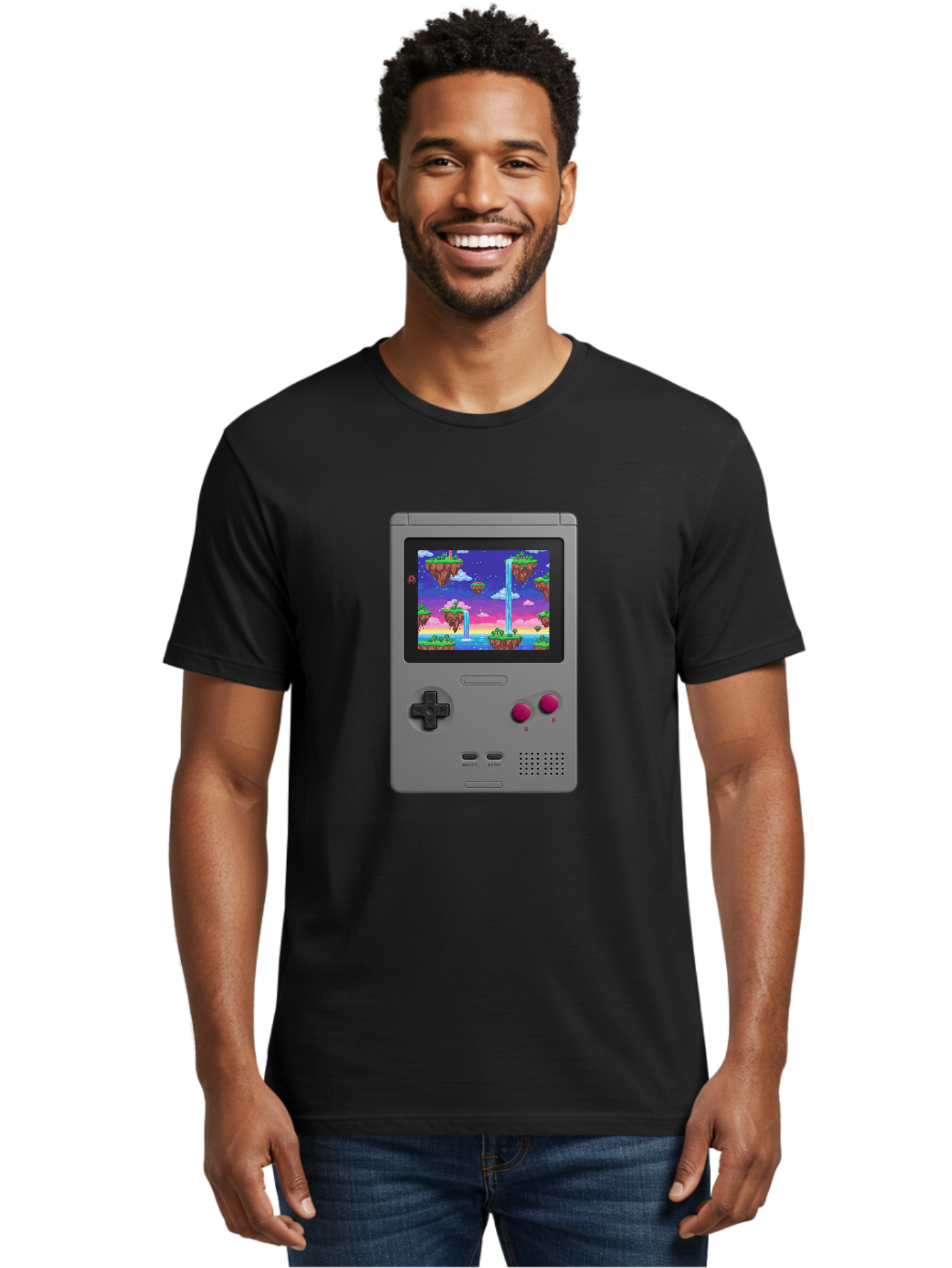 Gameboy Men'S Graphic Tee, 100% Cotton, Comfortable Casual Summer Wear, Machine Washable, Vintage Camera, Old Camera, Antique Camera, Black Camera, Classic Photography, Photography Equipment, Nostalgic Device, Film Camera, Camera Art Bam475