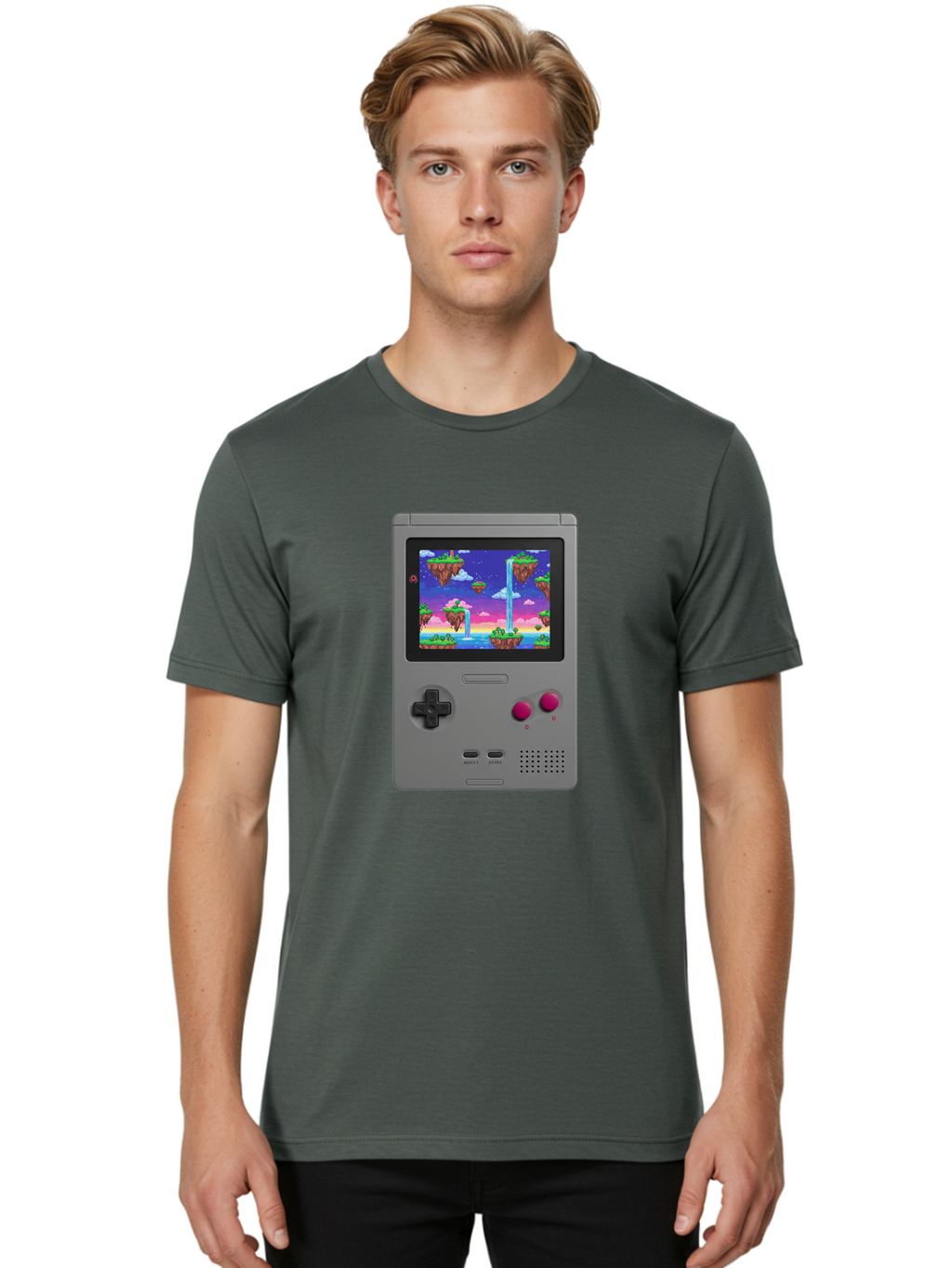 Gameboy Men'S Graphic Tee, 100% Cotton, Comfortable Casual Summer Wear, Machine Washable, Vintage Camera, Old Camera, Antique Camera, Black Camera, Classic Photography, Photography Equipment, Nostalgic Device, Film Camera, Camera Art Bam475