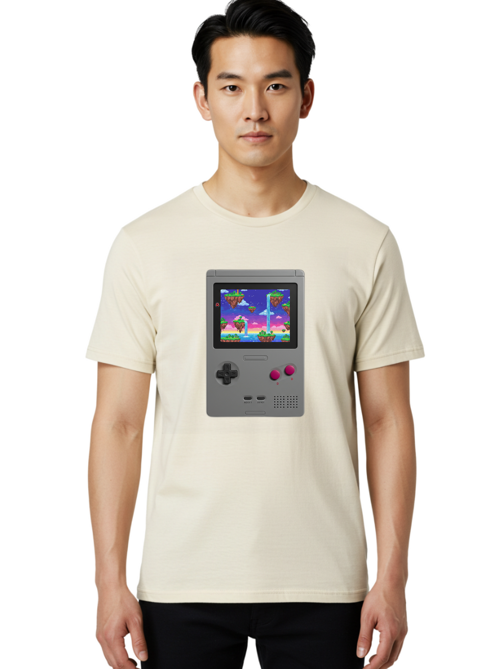 Gameboy Men'S Graphic Tee, 100% Cotton, Comfortable Casual Summer Wear, Machine Washable, Vintage Camera, Old Camera, Antique Camera, Black Camera, Classic Photography, Photography Equipment, Nostalgic Device, Film Camera, Camera Art Bam475