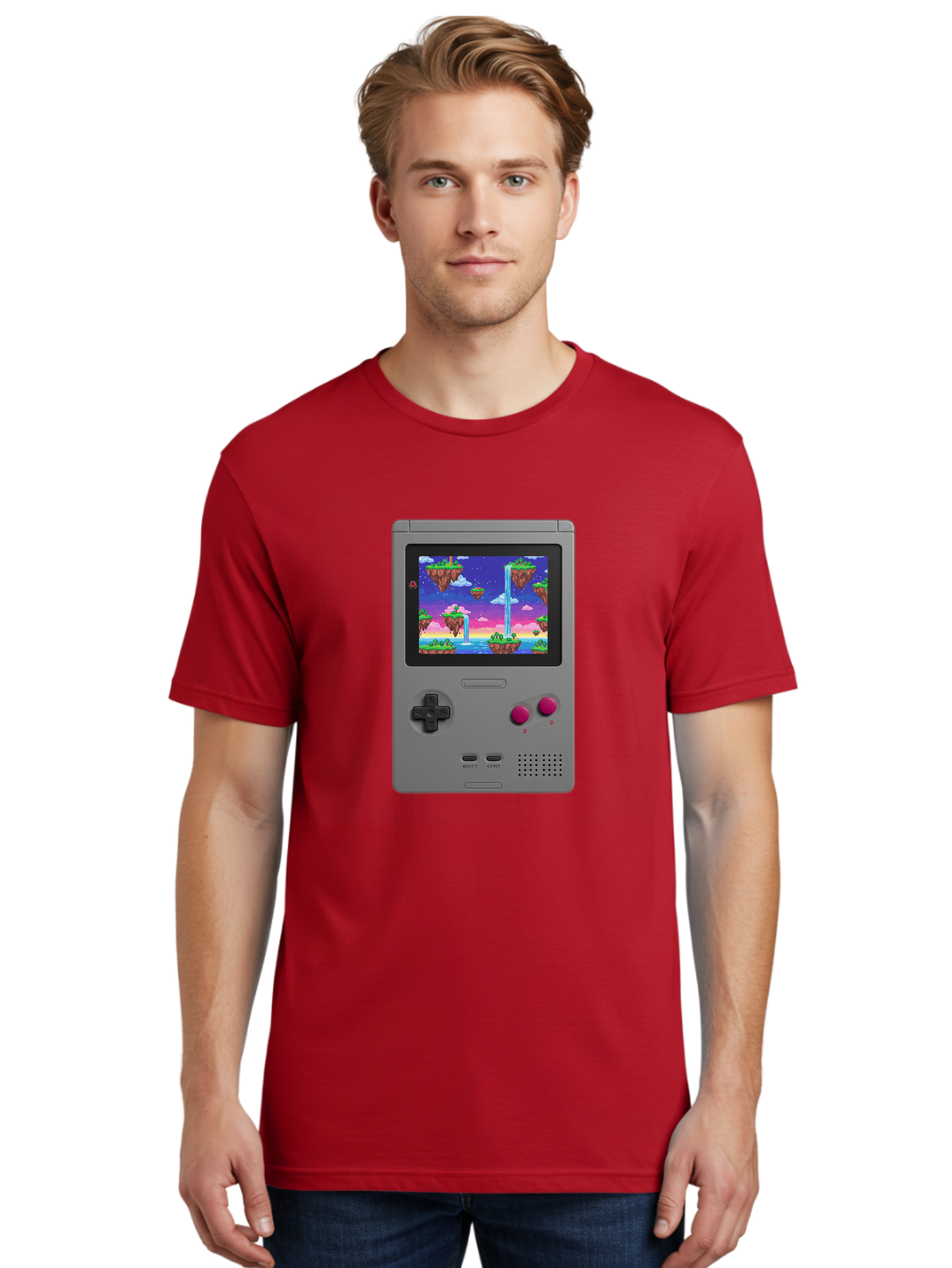 Gameboy Men'S Graphic Tee, 100% Cotton, Comfortable Casual Summer Wear, Machine Washable, Vintage Camera, Old Camera, Antique Camera, Black Camera, Classic Photography, Photography Equipment, Nostalgic Device, Film Camera, Camera Art Bam475