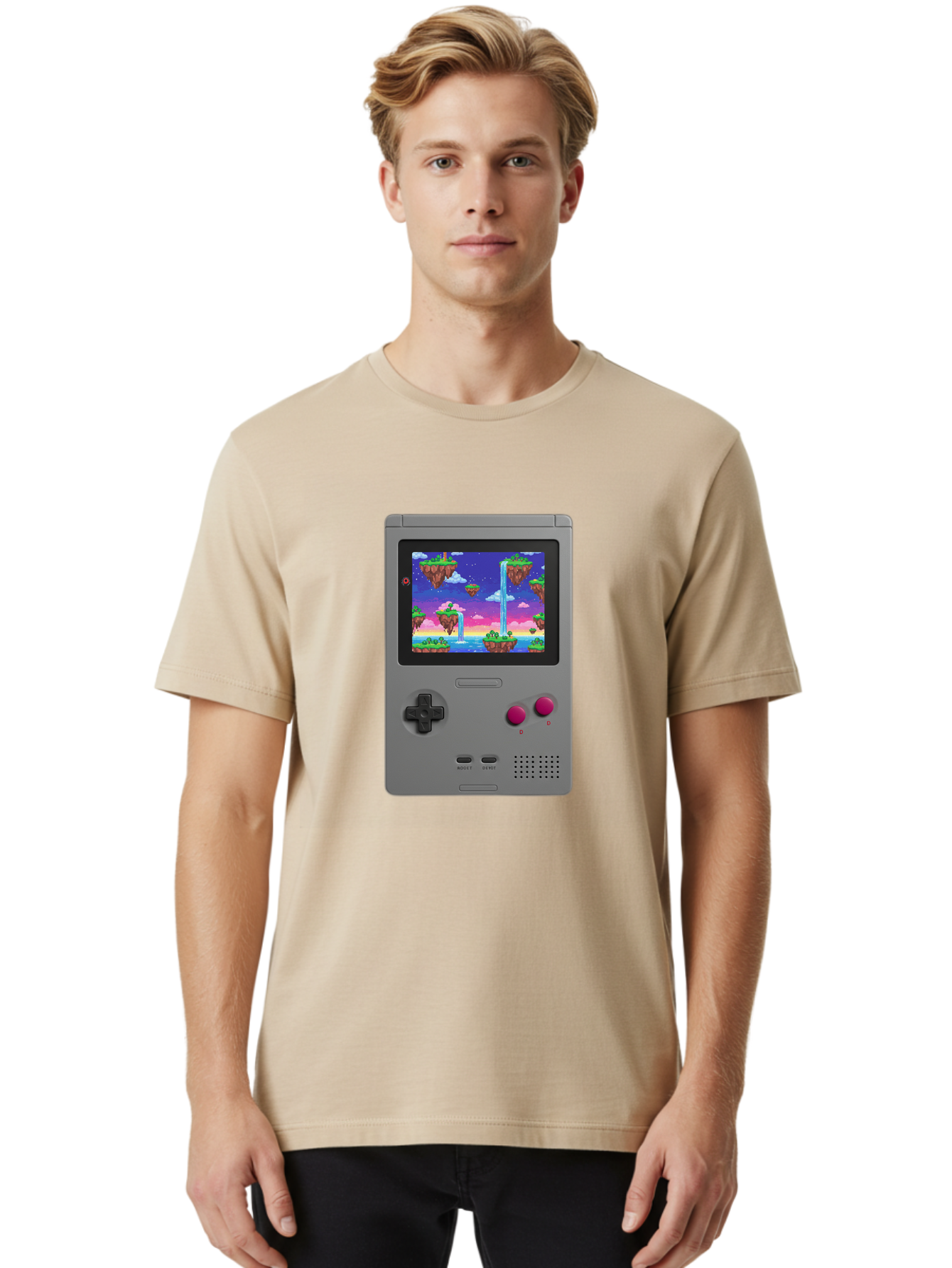 Gameboy Men'S Graphic Tee, 100% Cotton, Comfortable Casual Summer Wear, Machine Washable, Vintage Camera, Old Camera, Antique Camera, Black Camera, Classic Photography, Photography Equipment, Nostalgic Device, Film Camera, Camera Art Bam475