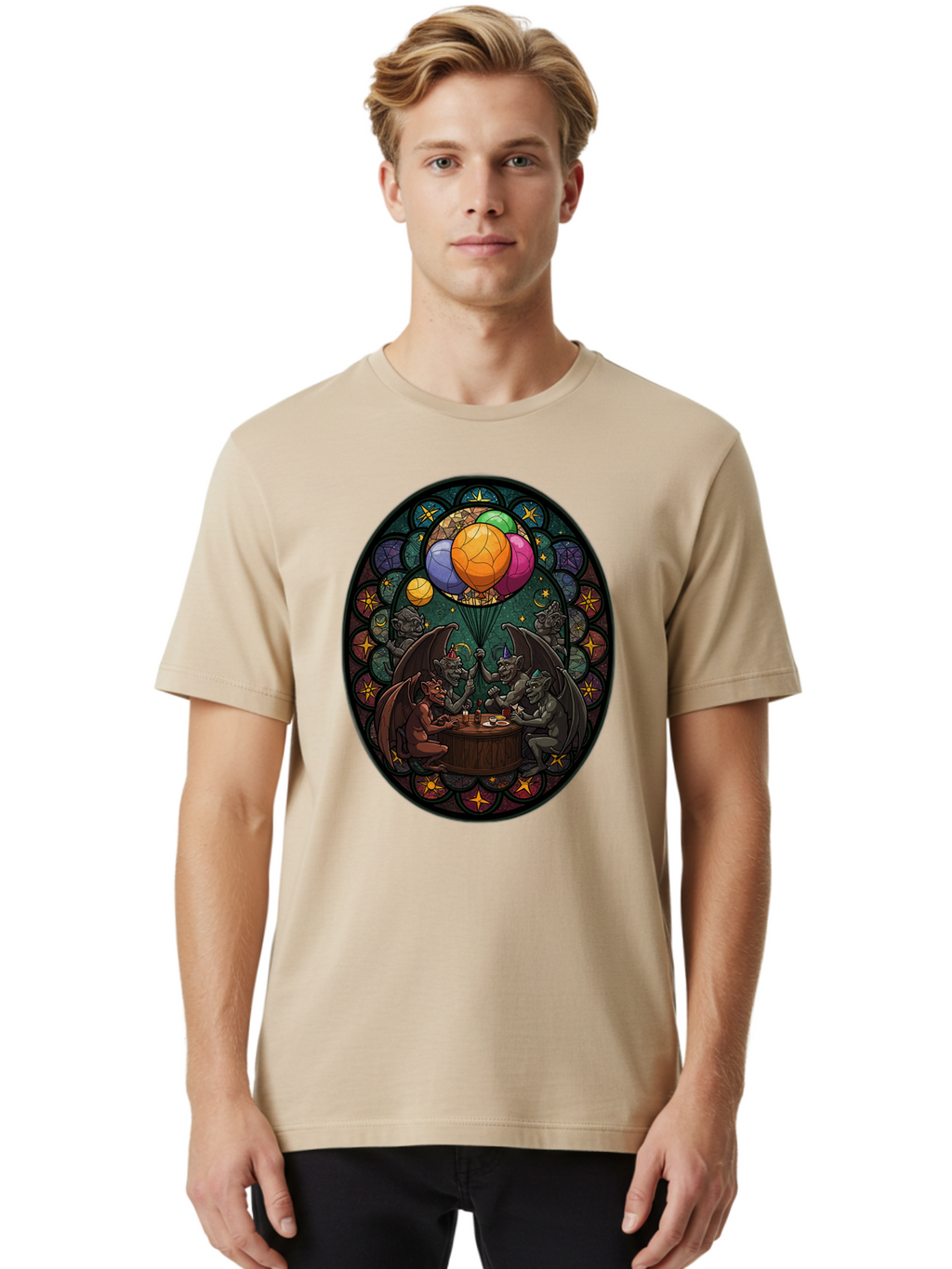 Gargoyles-Drinking Men'S Graphic Tee, 100% Cotton, Comfortable Casual Summer Wear, Machine Washable, Vintage Camera, Old Camera, Antique Camera, Black Camera, Classic Photography, Photography Equipment, Nostalgic Device, Film Camera, Bam478