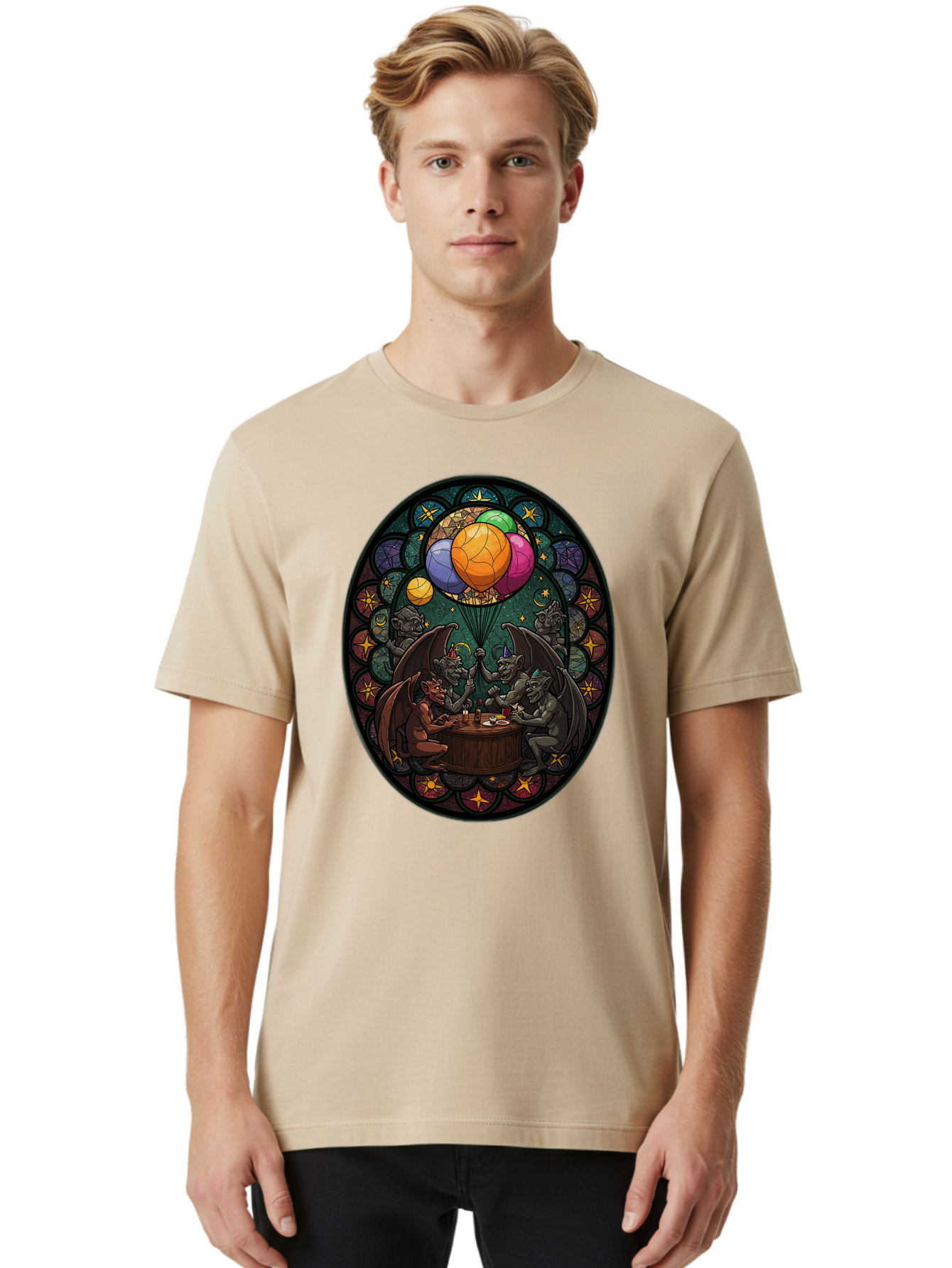 Gargoyles-Drinking Men'S Graphic Tee, 100% Cotton, Comfortable Casual Summer Wear, Machine Washable, Vintage Camera, Old Camera, Antique Camera, Black Camera, Classic Photography, Photography Equipment, Nostalgic Device, Film Camera, Bam478