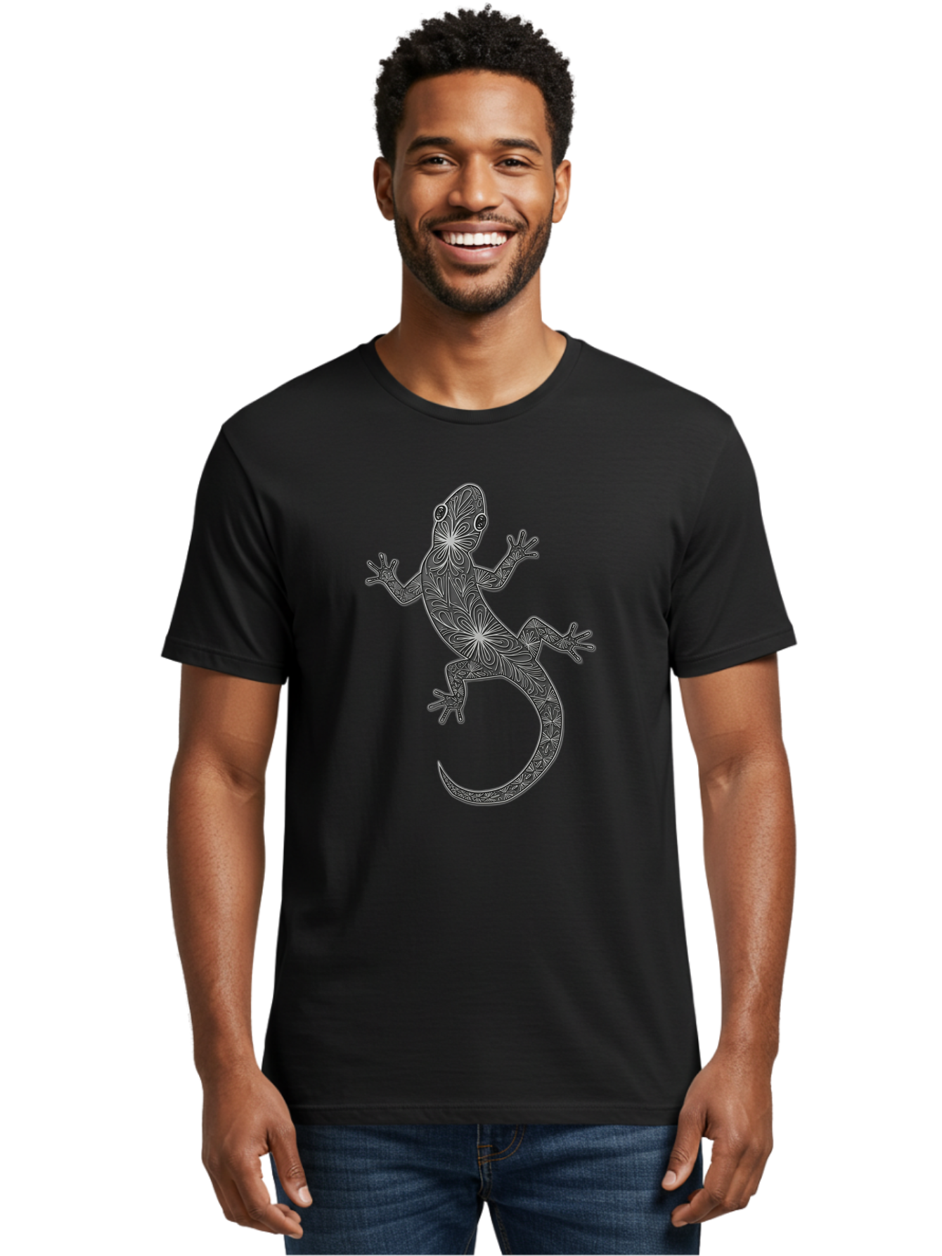 Gecko-Illustration Men'S Graphic Tee, 100% Cotton, Comfortable Casual Summer Wear, Machine Washable, Vintage Camera, Old Camera, Antique Camera, Black Camera, Classic Photography, Photography Equipment, Nostalgic Device, Film Camera, Bam480