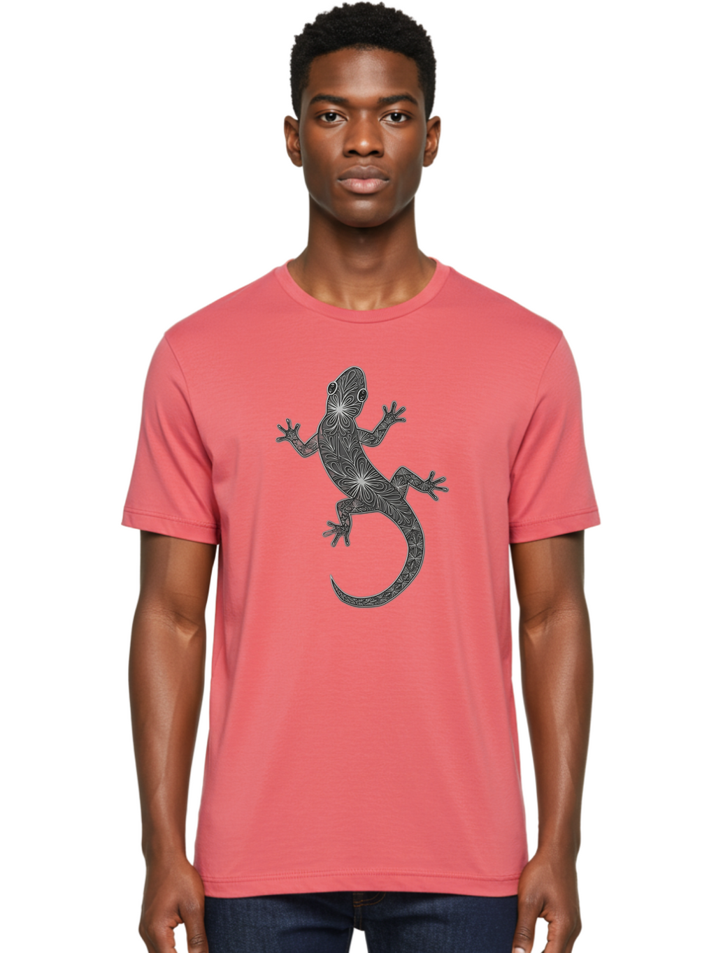Gecko-Illustration Men'S Graphic Tee, 100% Cotton, Comfortable Casual Summer Wear, Machine Washable, Vintage Camera, Old Camera, Antique Camera, Black Camera, Classic Photography, Photography Equipment, Nostalgic Device, Film Camera, Bam480