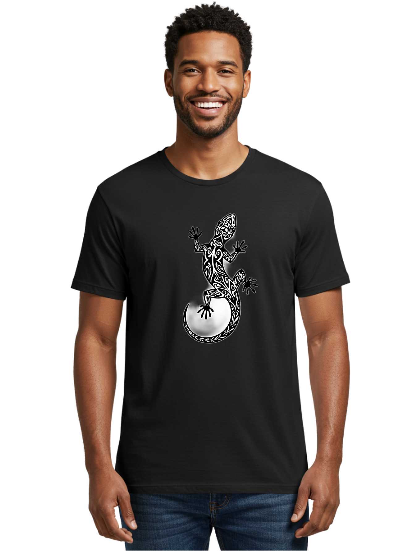 Gecko-Tribal-Art Men'S Graphic Tee, 100% Cotton, Comfortable Casual Summer Wear, Machine Washable, Vintage Camera, Old Camera, Antique Camera, Black Camera, Classic Photography, Photography Equipment, Nostalgic Device, Film Camera, Camera Art Bam481