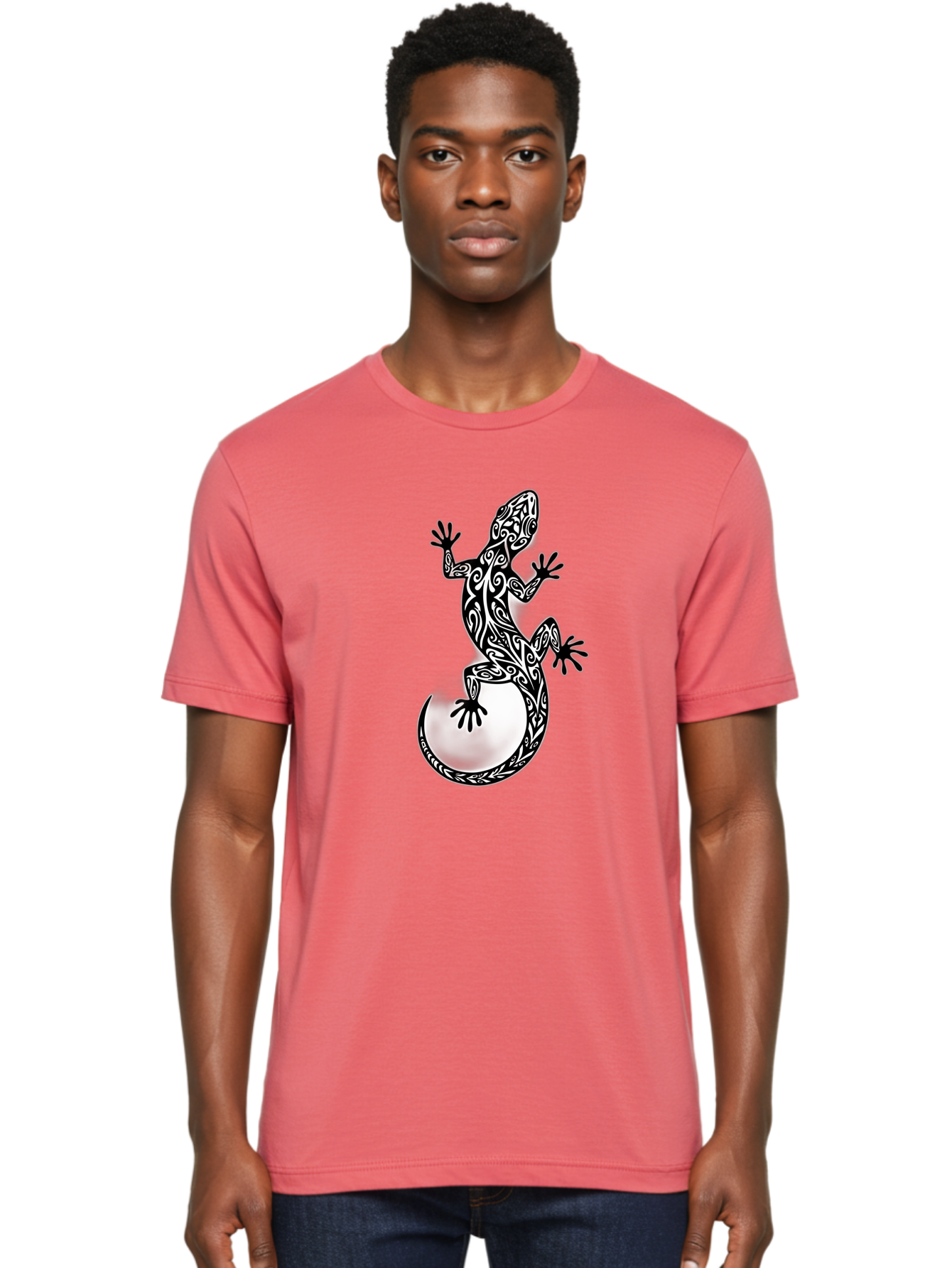 Gecko-Tribal-Art Men'S Graphic Tee, 100% Cotton, Comfortable Casual Summer Wear, Machine Washable, Vintage Camera, Old Camera, Antique Camera, Black Camera, Classic Photography, Photography Equipment, Nostalgic Device, Film Camera, Camera Art Bam481