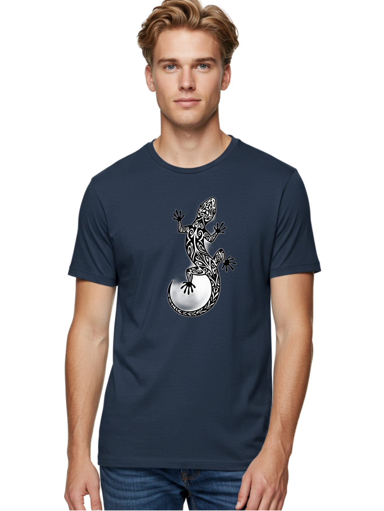 Gecko-Tribal-Art Men'S Graphic Tee, 100% Cotton, Comfortable Casual Summer Wear, Machine Washable, Vintage Camera, Old Camera, Antique Camera, Black Camera, Classic Photography, Photography Equipment, Nostalgic Device, Film Camera, Camera Art Bam481