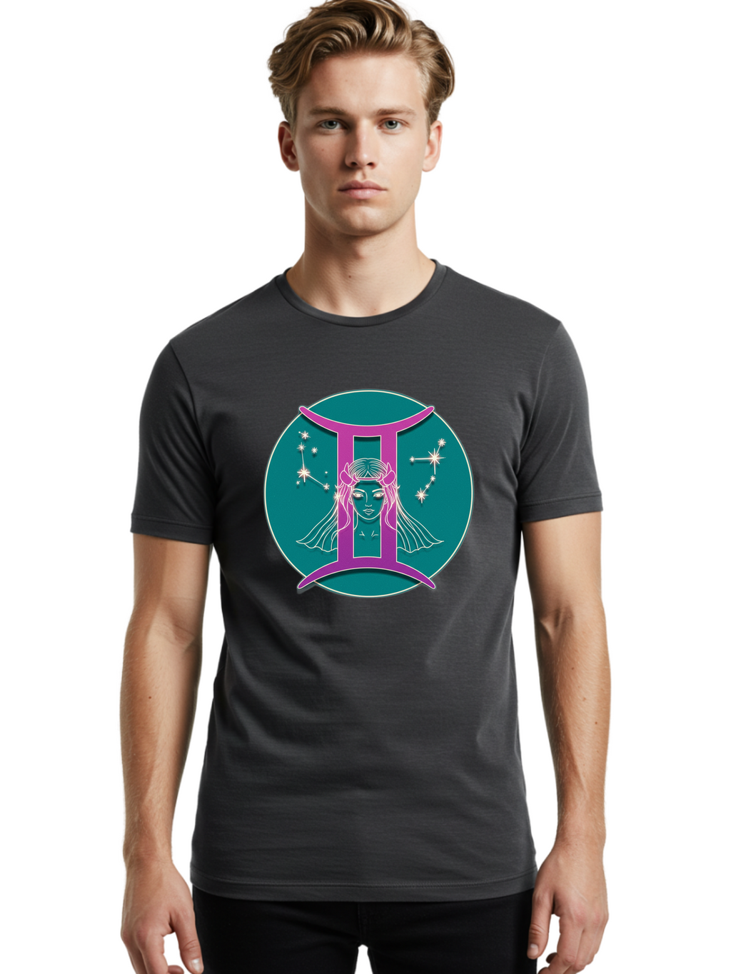 Gemini-Zodiac-Sign-1 Men'S Graphic Tee, 100% Cotton, Comfortable Casual Summer Wear, Machine Washable, Vintage Camera, Old Camera, Antique Camera, Black Camera, Classic Photography, Photography Equipment, Nostalgic Device, Film Camera, Bam485