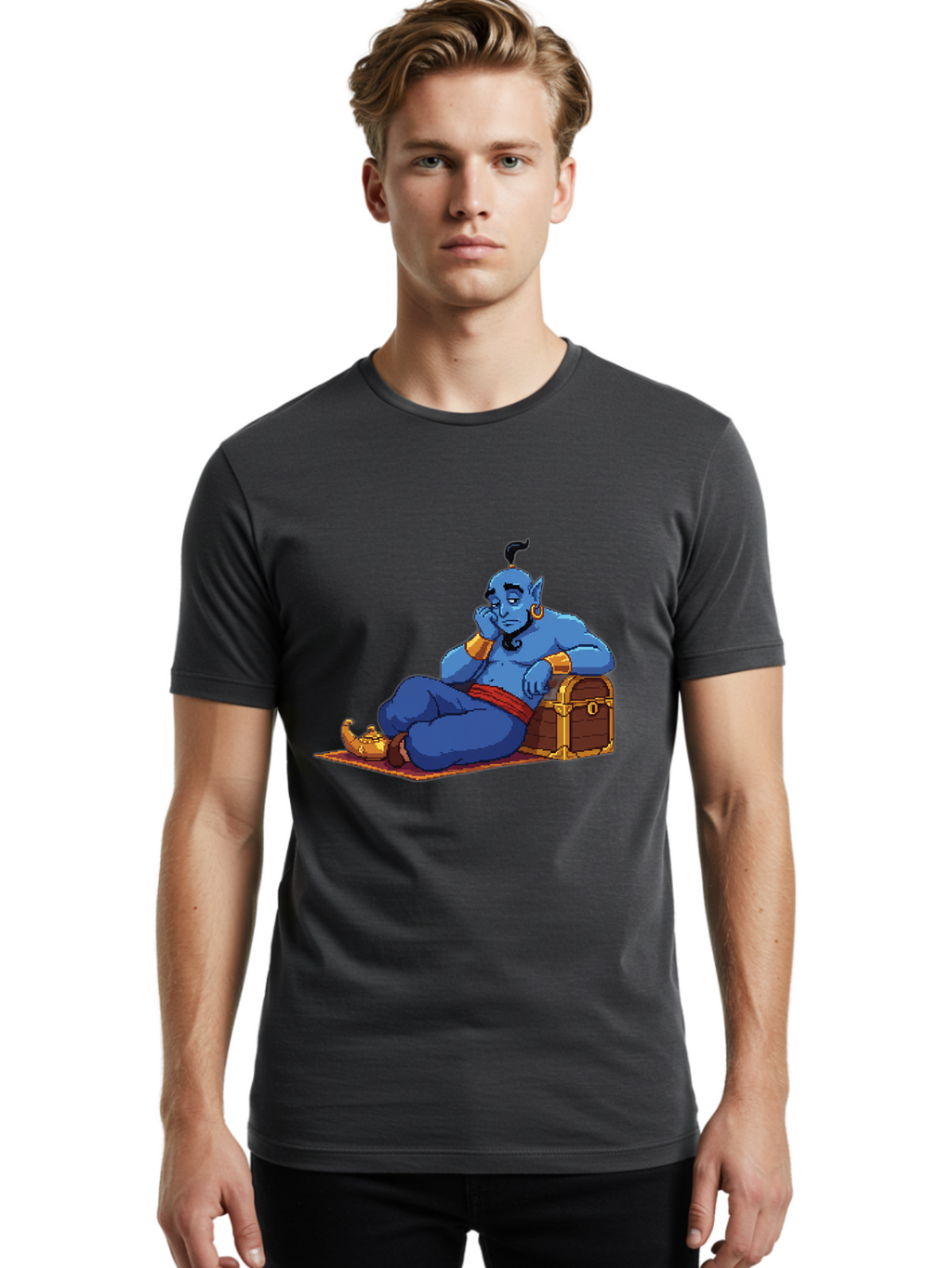 Genie-1 Men'S Graphic Tee, 100% Cotton, Comfortable Casual Summer Wear, Machine Washable, Vintage Camera, Old Camera, Antique Camera, Black Camera, Classic Photography, Photography Equipment, Nostalgic Device, Film Camera, Camera Art Bam489