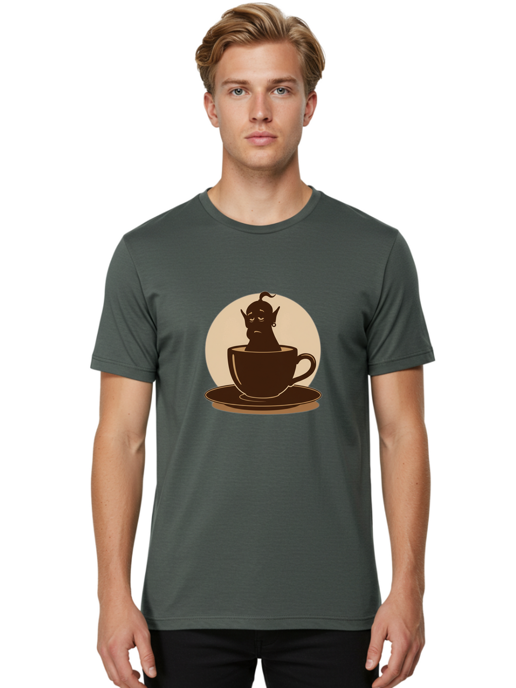 Genie-In-Coffee-Cup Men'S Graphic Tee, 100% Cotton, Comfortable Casual Summer Wear, Machine Washable, Vintage Camera, Old Camera, Antique Camera, Black Camera, Classic Photography, Photography Equipment, Nostalgic Device, Film Camera, Bam492