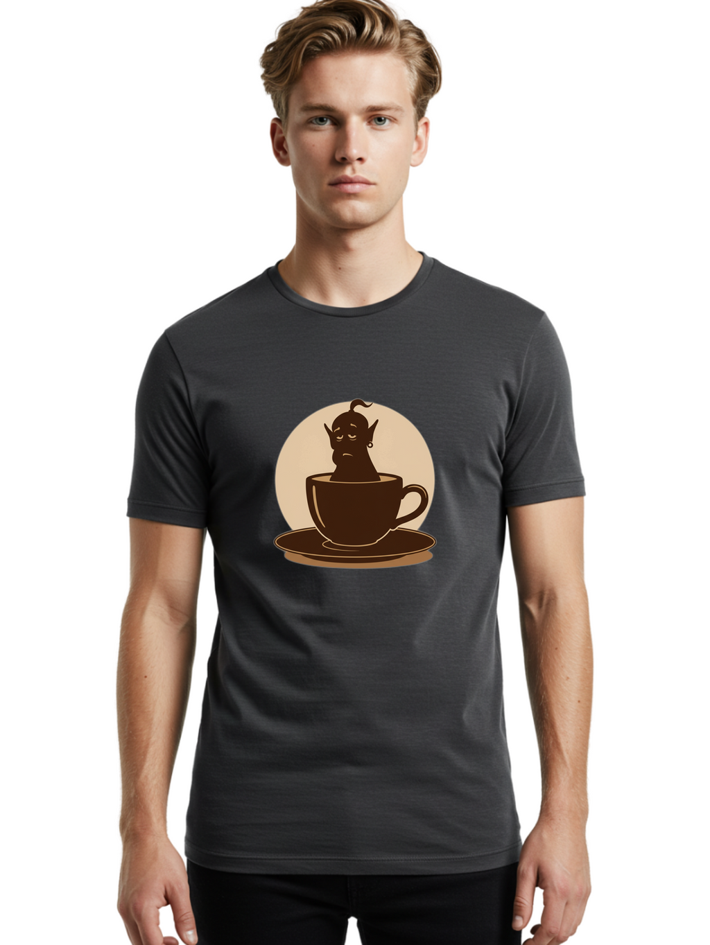 Genie-In-Coffee-Cup Men'S Graphic Tee, 100% Cotton, Comfortable Casual Summer Wear, Machine Washable, Vintage Camera, Old Camera, Antique Camera, Black Camera, Classic Photography, Photography Equipment, Nostalgic Device, Film Camera, Bam492