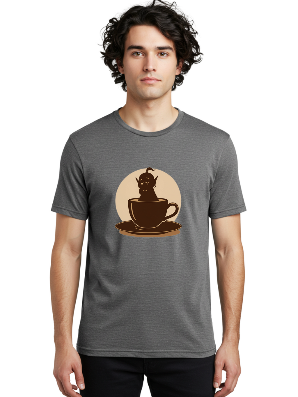 Genie-In-Coffee-Cup Men'S Graphic Tee, 100% Cotton, Comfortable Casual Summer Wear, Machine Washable, Vintage Camera, Old Camera, Antique Camera, Black Camera, Classic Photography, Photography Equipment, Nostalgic Device, Film Camera, Bam492