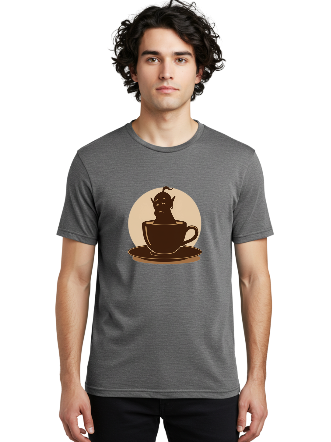 Genie-In-Coffee-Cup Men'S Graphic Tee, 100% Cotton, Comfortable Casual Summer Wear, Machine Washable, Vintage Camera, Old Camera, Antique Camera, Black Camera, Classic Photography, Photography Equipment, Nostalgic Device, Film Camera, Bam492