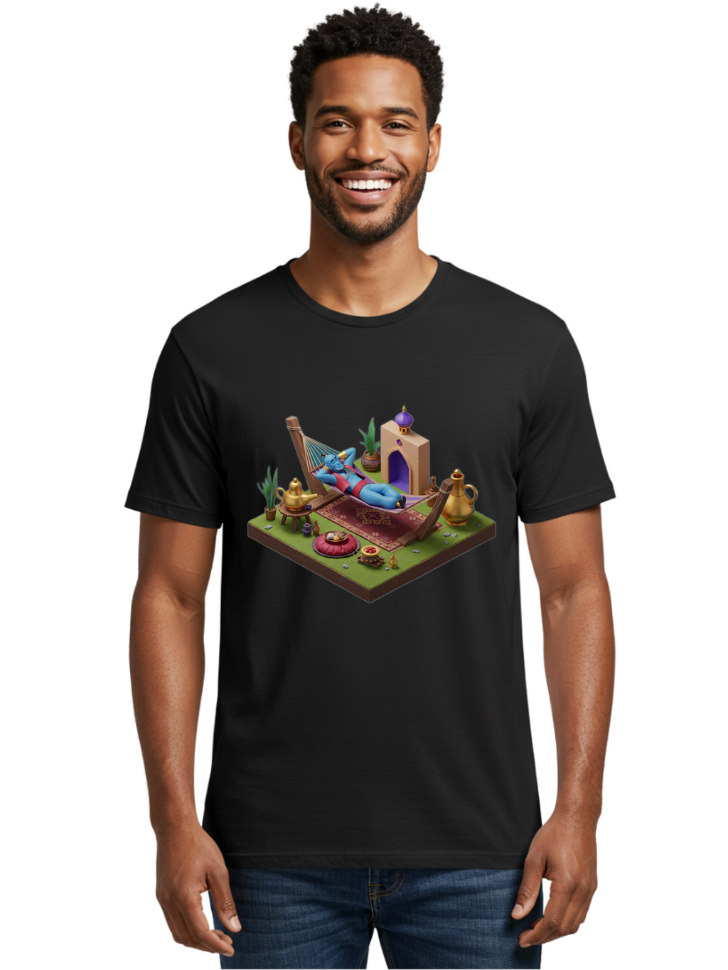 Genie-Relaxing Men'S Graphic Tee, 100% Cotton, Comfortable Casual Summer Wear, Machine Washable, Vintage Camera, Old Camera, Antique Camera, Black Camera, Classic Photography, Photography Equipment, Nostalgic Device, Film Camera, Camera Art Bam494
