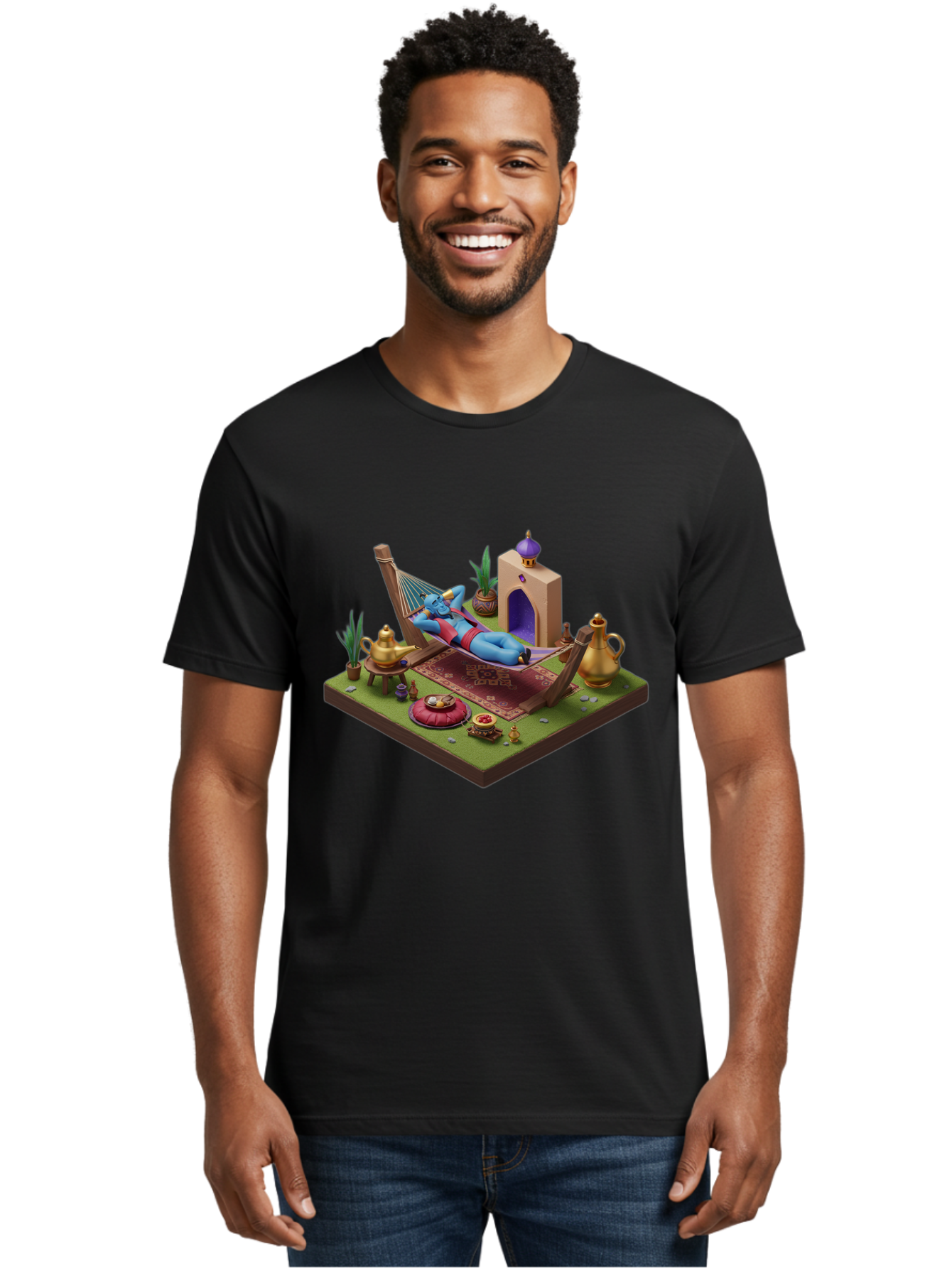 Genie-Relaxing Men'S Graphic Tee, 100% Cotton, Comfortable Casual Summer Wear, Machine Washable, Vintage Camera, Old Camera, Antique Camera, Black Camera, Classic Photography, Photography Equipment, Nostalgic Device, Film Camera, Camera Art Bam494