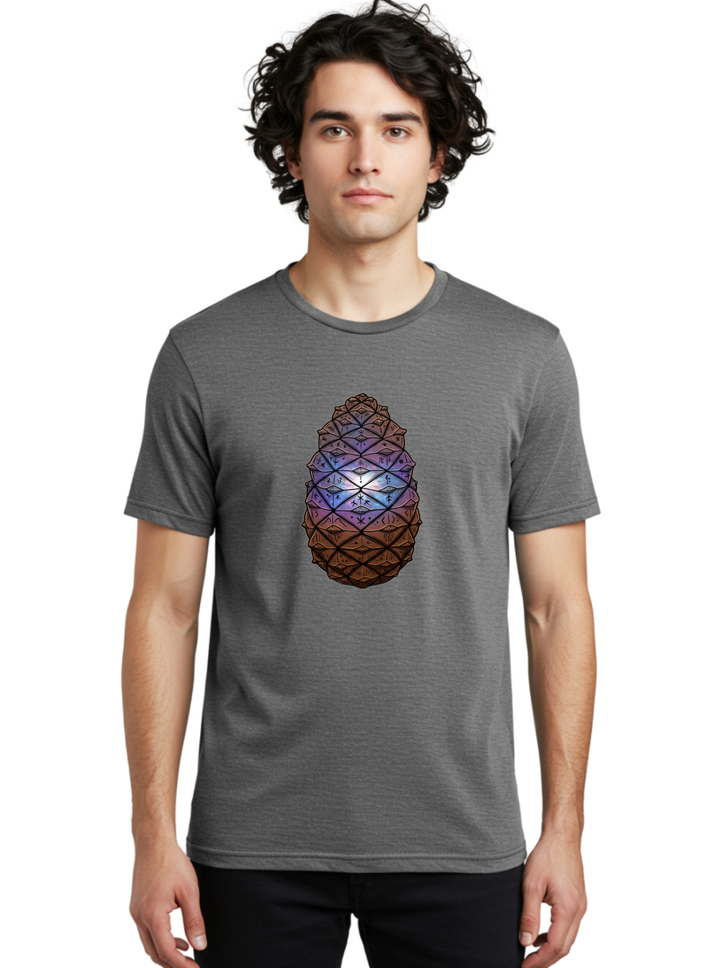 Geometric-Pinecone Men'S Graphic Tee, 100% Cotton, Comfortable Casual Summer Wear, Machine Washable, Vintage Camera, Old Camera, Antique Camera, Black Camera, Classic Photography, Photography Equipment, Nostalgic Device, Film Camera, Bam500