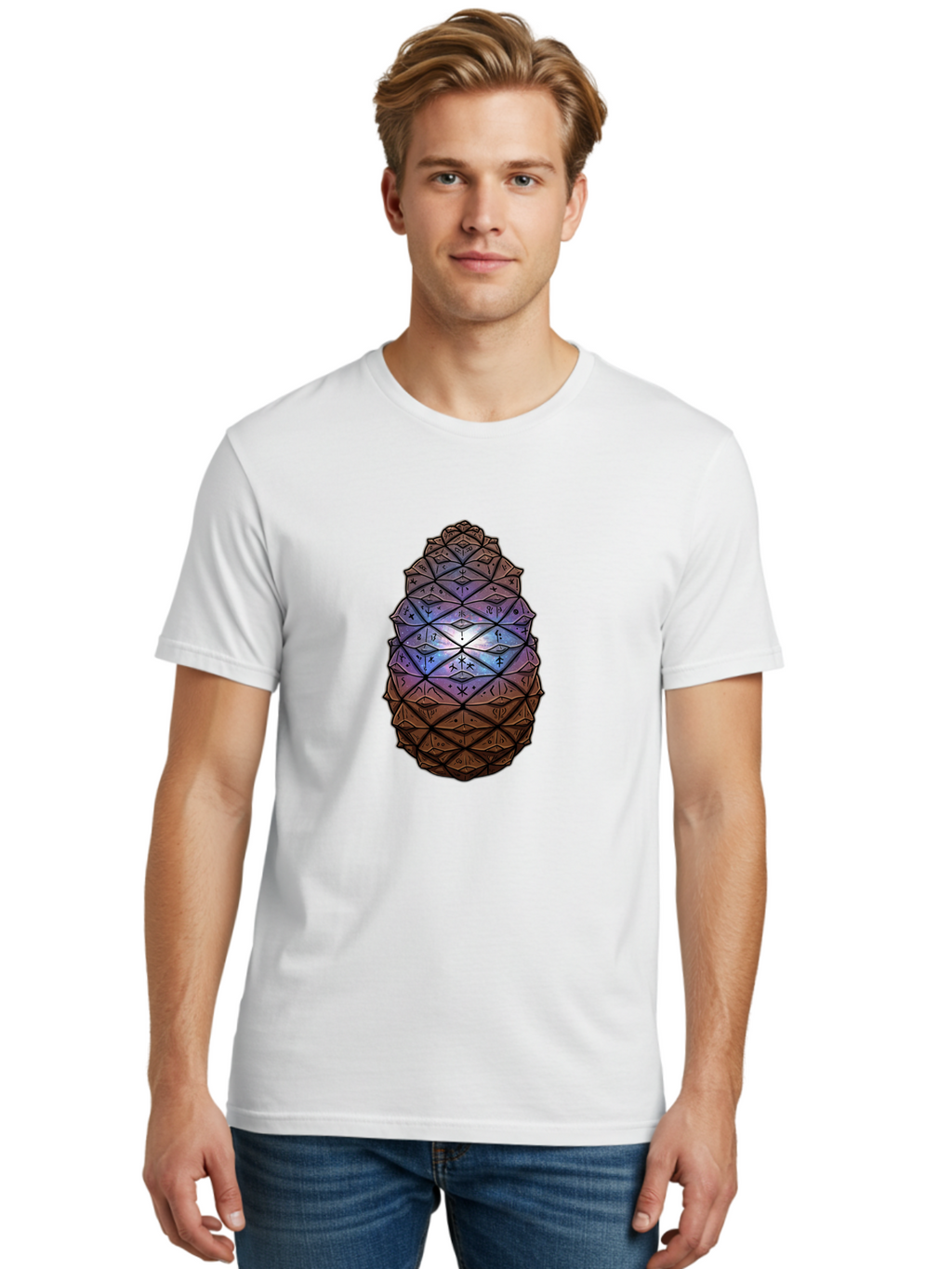 Geometric-Pinecone Men'S Graphic Tee, 100% Cotton, Comfortable Casual Summer Wear, Machine Washable, Vintage Camera, Old Camera, Antique Camera, Black Camera, Classic Photography, Photography Equipment, Nostalgic Device, Film Camera, Bam500