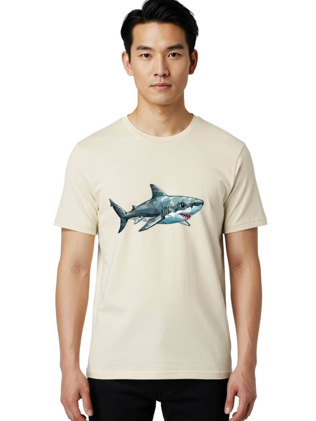 Geometric-Shark Men'S Graphic Tee, 100% Cotton, Comfortable Casual Summer Wear, Machine Washable, Vintage Camera, Old Camera, Antique Camera, Black Camera, Classic Photography, Photography Equipment, Nostalgic Device, Film Camera, Camera Art Bam501