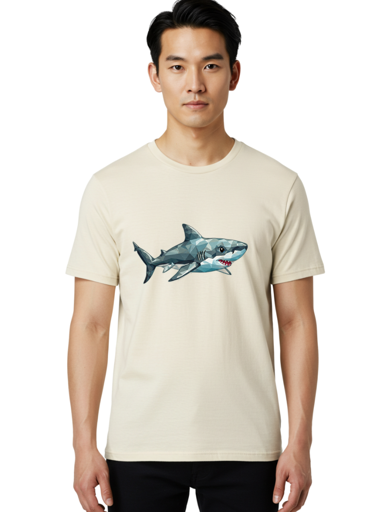 Geometric-Shark Men'S Graphic Tee, 100% Cotton, Comfortable Casual Summer Wear, Machine Washable, Vintage Camera, Old Camera, Antique Camera, Black Camera, Classic Photography, Photography Equipment, Nostalgic Device, Film Camera, Camera Art Bam501