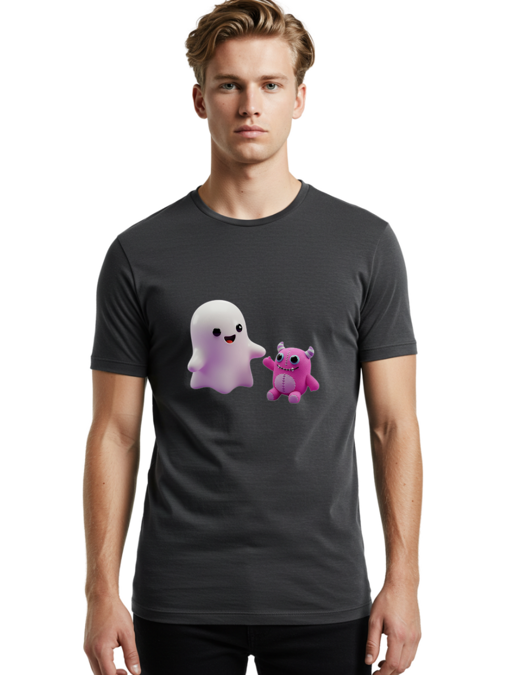 Ghost-And-Monster-Friends Men'S Graphic Tee, 100% Cotton, Comfortable Casual Summer Wear, Machine Washable, Vintage Camera, Old Camera, Antique Camera, Black Camera, Classic Photography, Photography Equipment, Nostalgic Device, Film Camera, Bam503