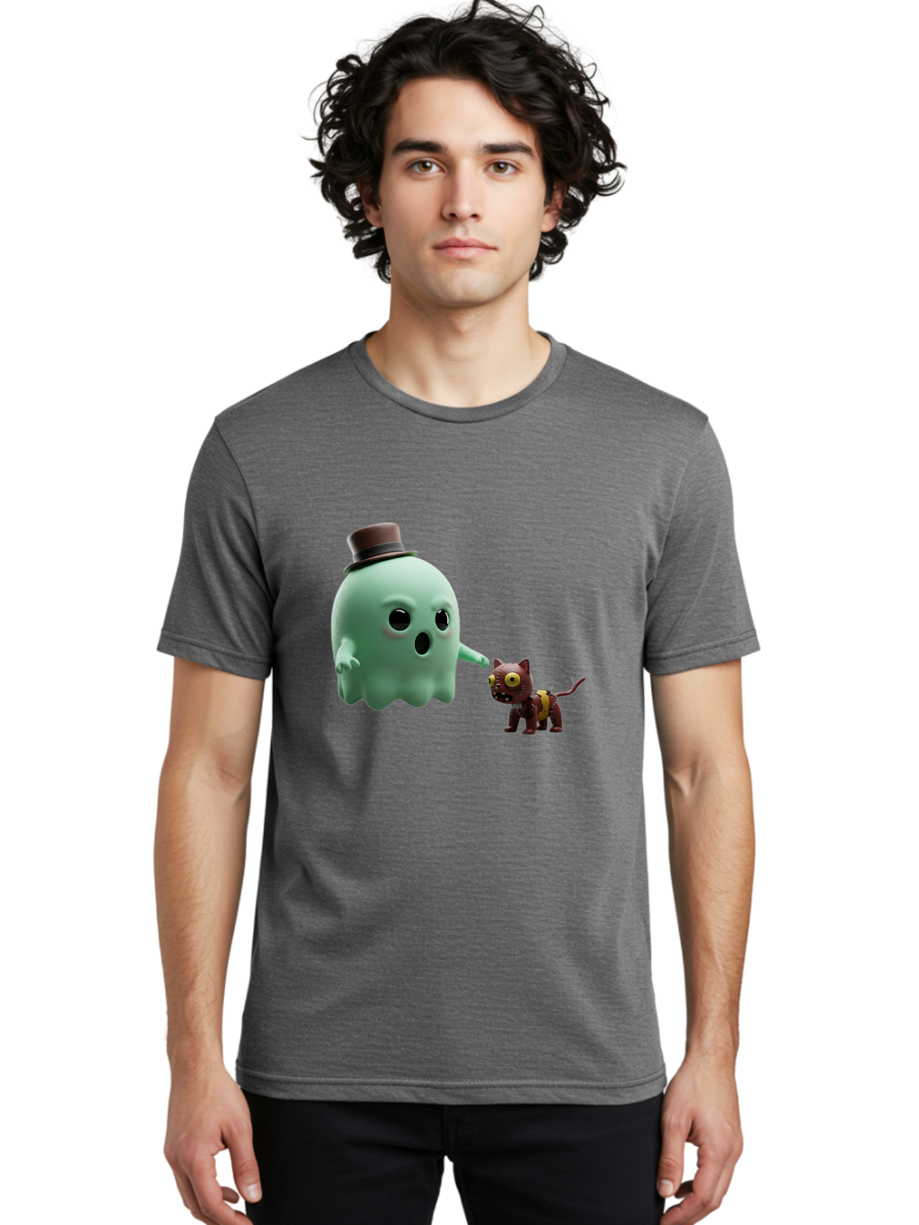 Ghost-Cat Men'S Graphic Tee, 100% Cotton, Comfortable Casual Summer Wear, Machine Washable, Vintage Camera, Old Camera, Antique Camera, Black Camera, Classic Photography, Photography Equipment, Nostalgic Device, Film Camera, Camera Art Bam510