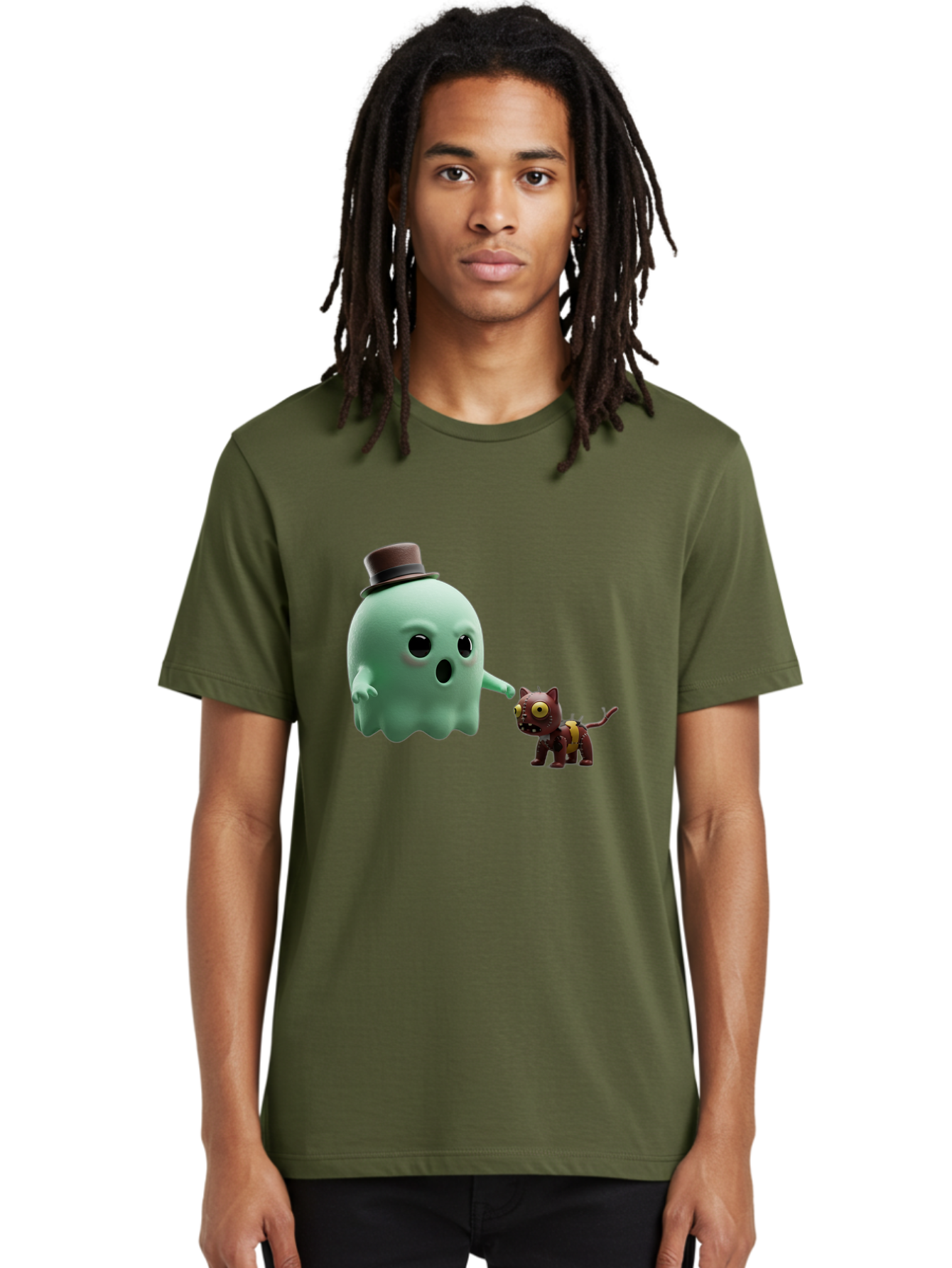 Ghost-Cat Men'S Graphic Tee, 100% Cotton, Comfortable Casual Summer Wear, Machine Washable, Vintage Camera, Old Camera, Antique Camera, Black Camera, Classic Photography, Photography Equipment, Nostalgic Device, Film Camera, Camera Art Bam510