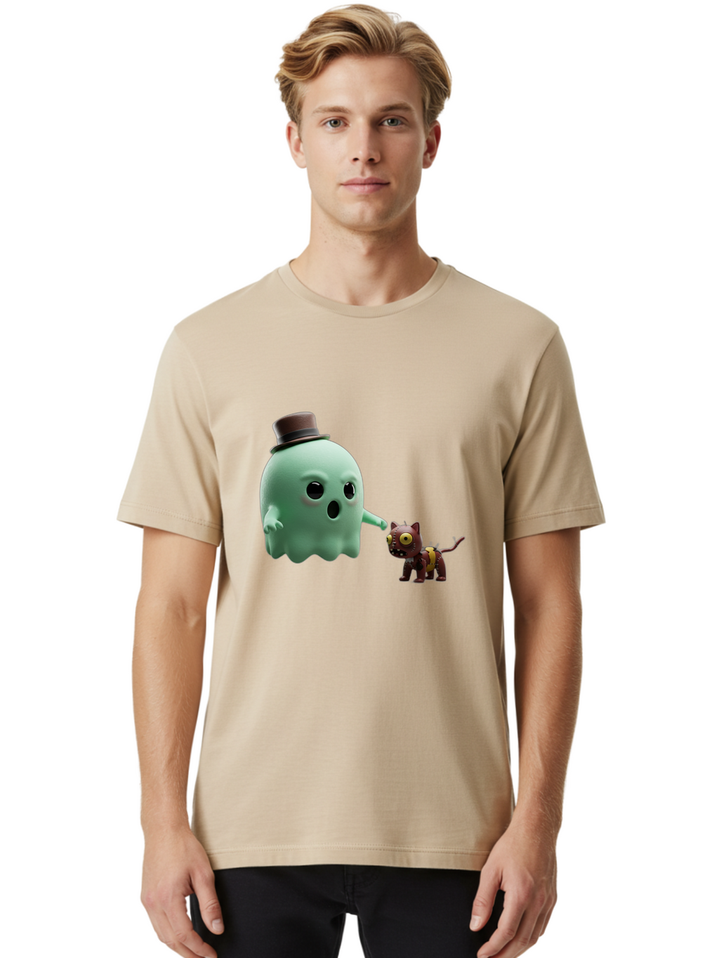 Ghost-Cat Men'S Graphic Tee, 100% Cotton, Comfortable Casual Summer Wear, Machine Washable, Vintage Camera, Old Camera, Antique Camera, Black Camera, Classic Photography, Photography Equipment, Nostalgic Device, Film Camera, Camera Art Bam510